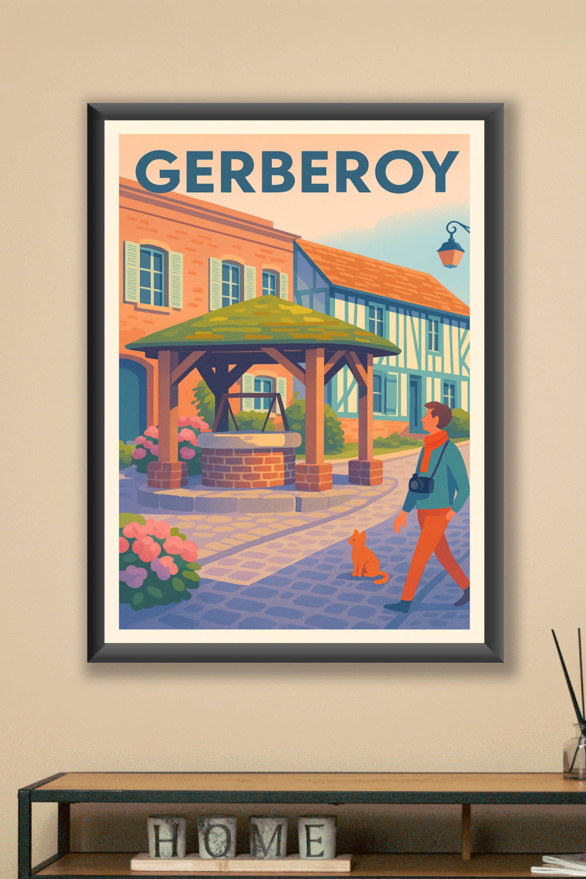 Affiche Gerberoy — Charme intemporel d'un village de caractère · poster d'art de Gerberoy