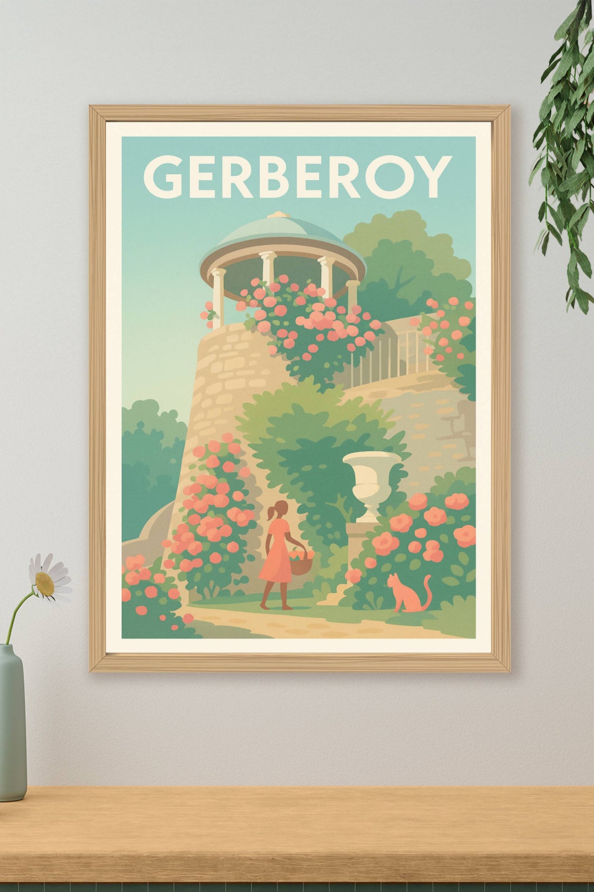 Affiche Gerberoy — Charme bucolique et jardin fleuri · poster d'art de Gerberoy