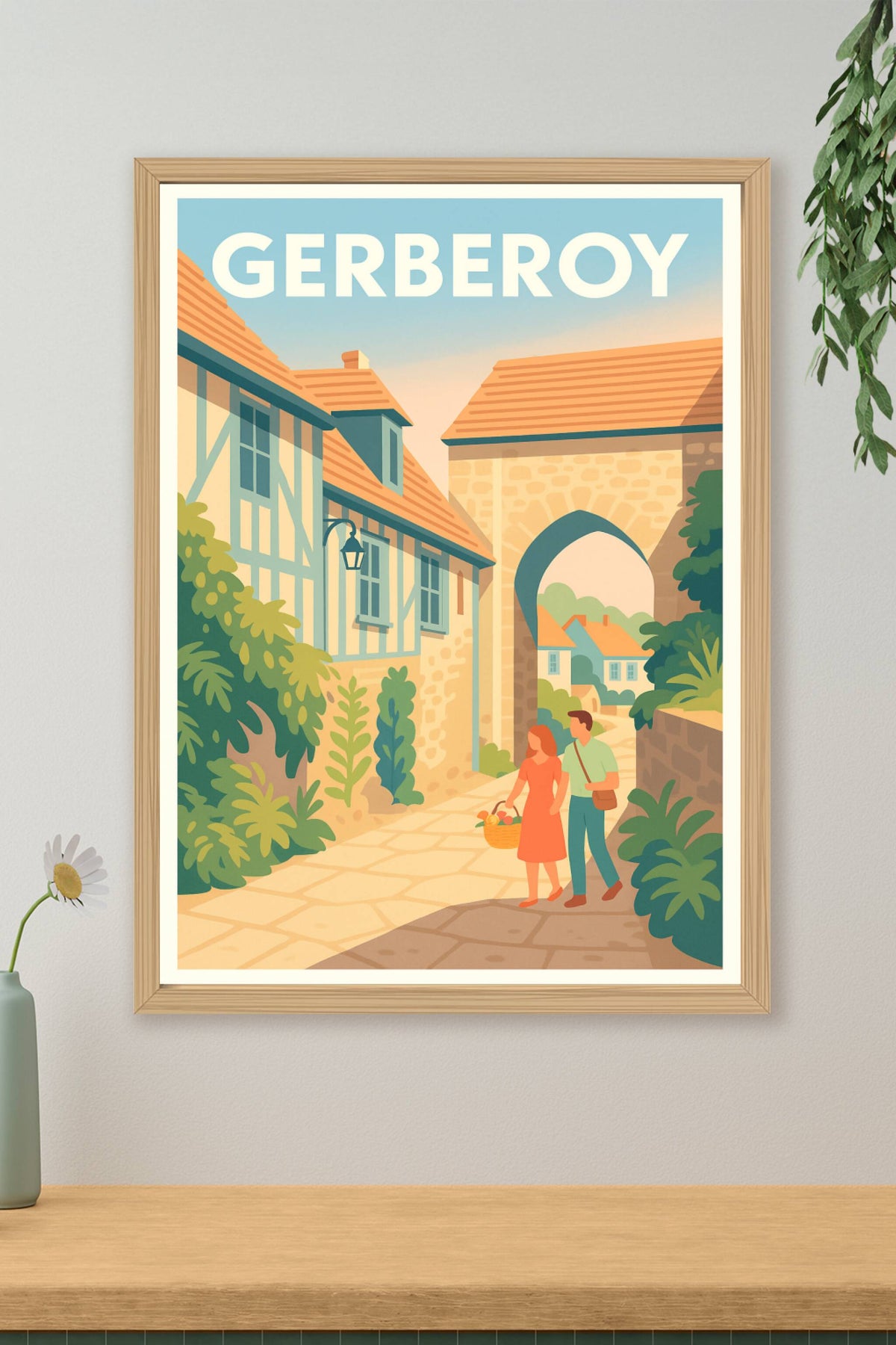 Affiche Gerberoy — Charme intemporel d'un village normand · poster d'art de Gerberoy