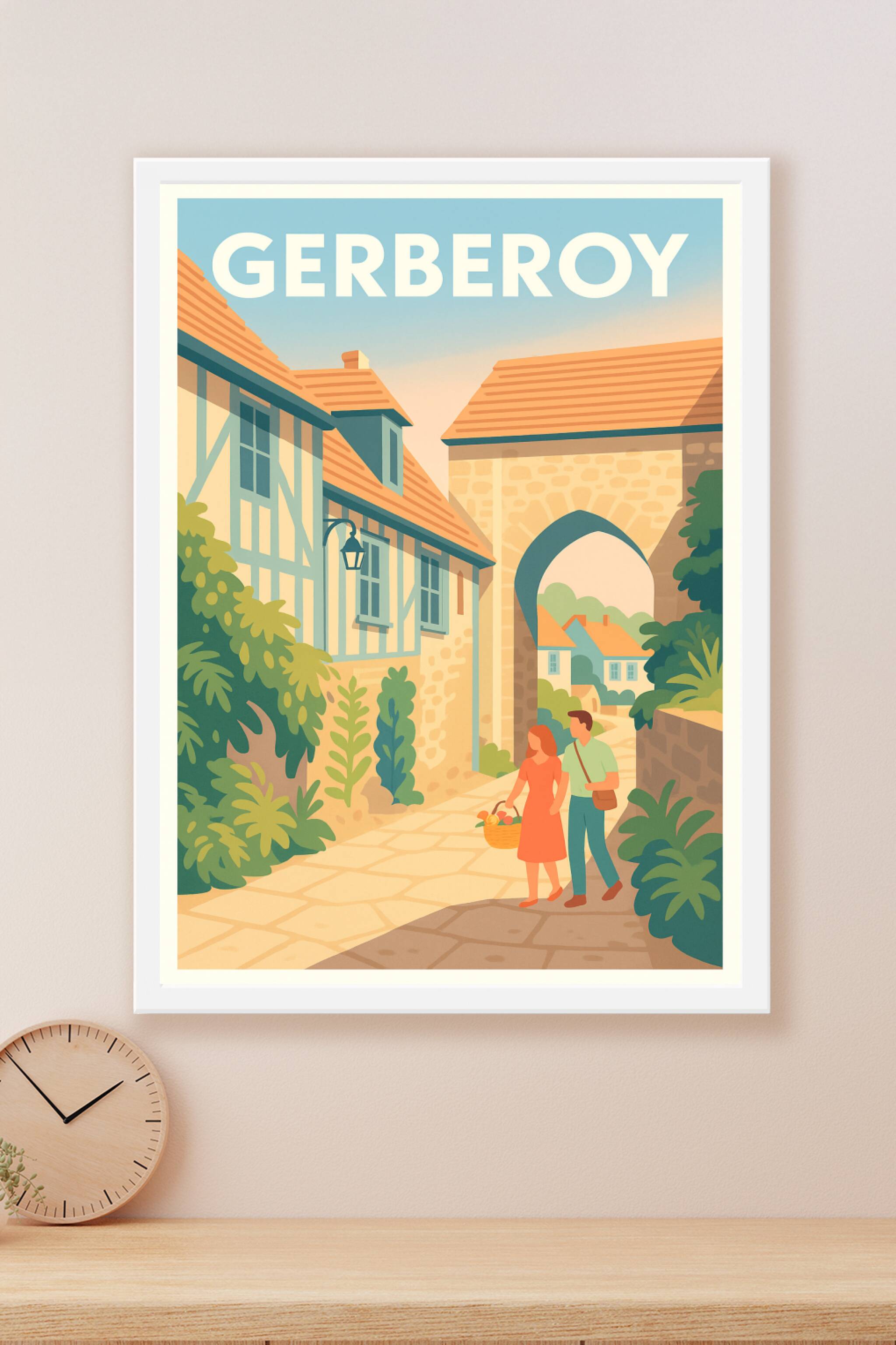 Affiche Gerberoy — Charme intemporel d'un village normand · poster d'art de Gerberoy