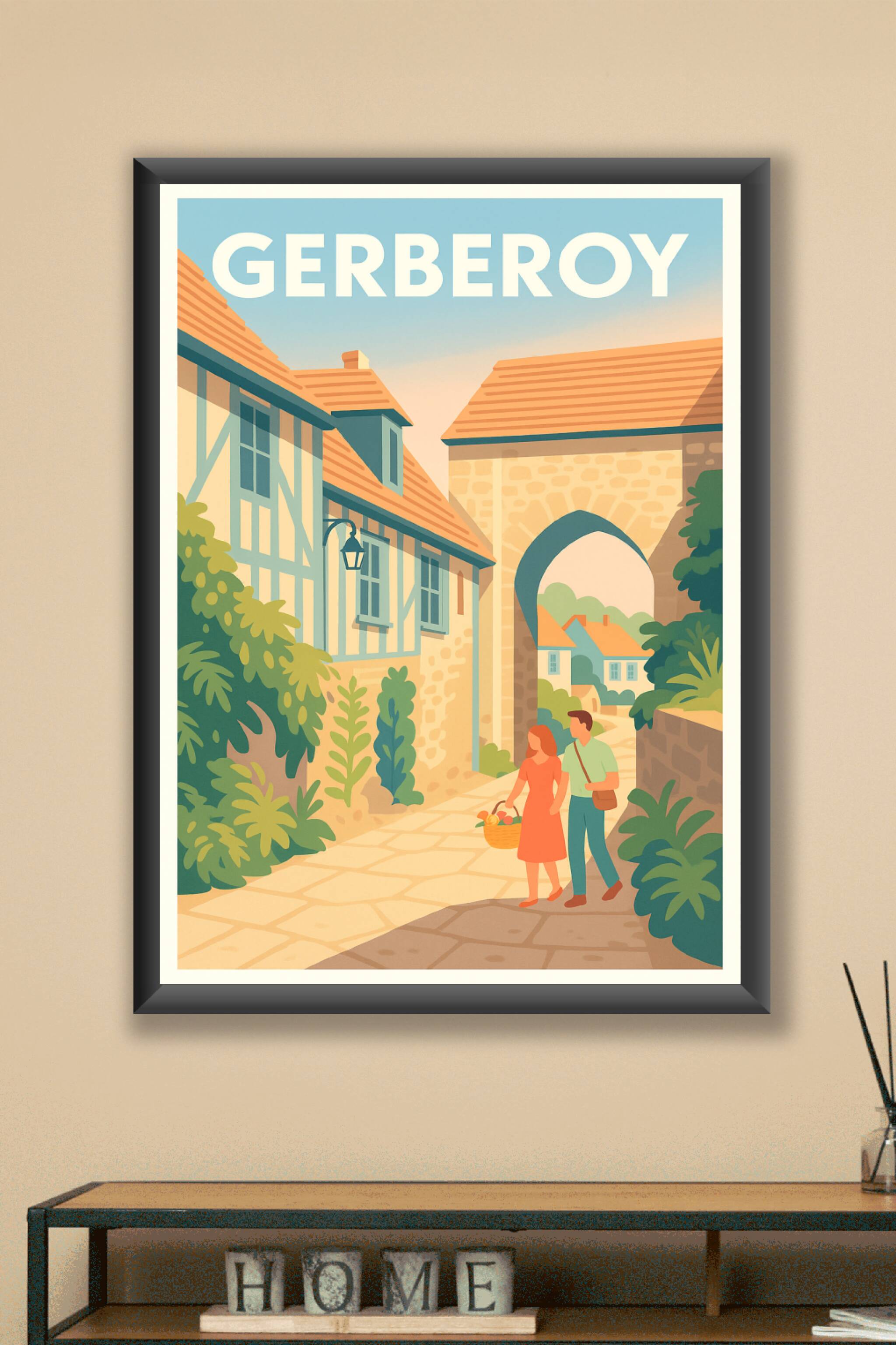 Affiche Gerberoy — Charme intemporel d'un village normand · poster d'art de Gerberoy