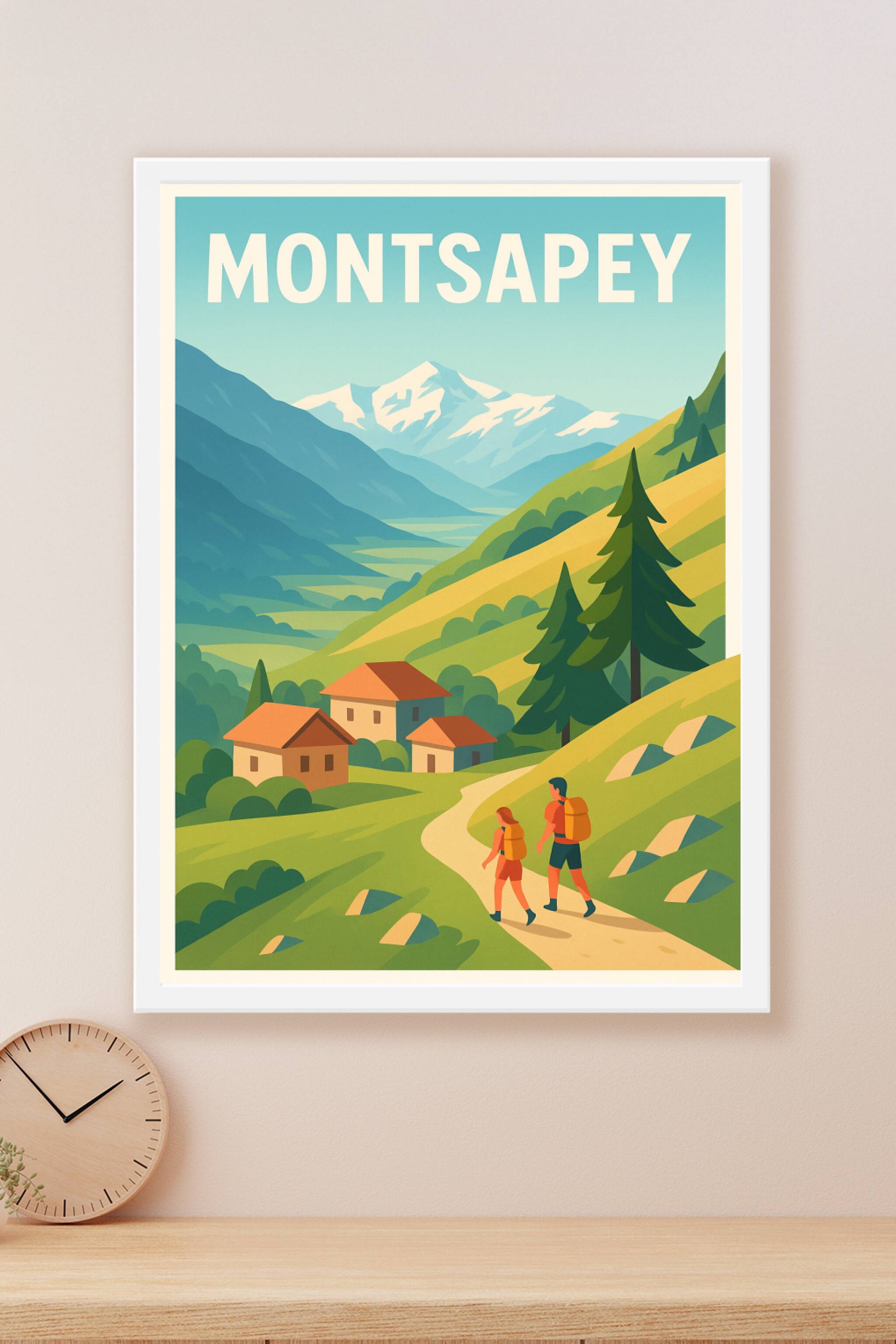 Affiche Montsapey — Évasion bucolique en montagne · poster d'art de Montsapey