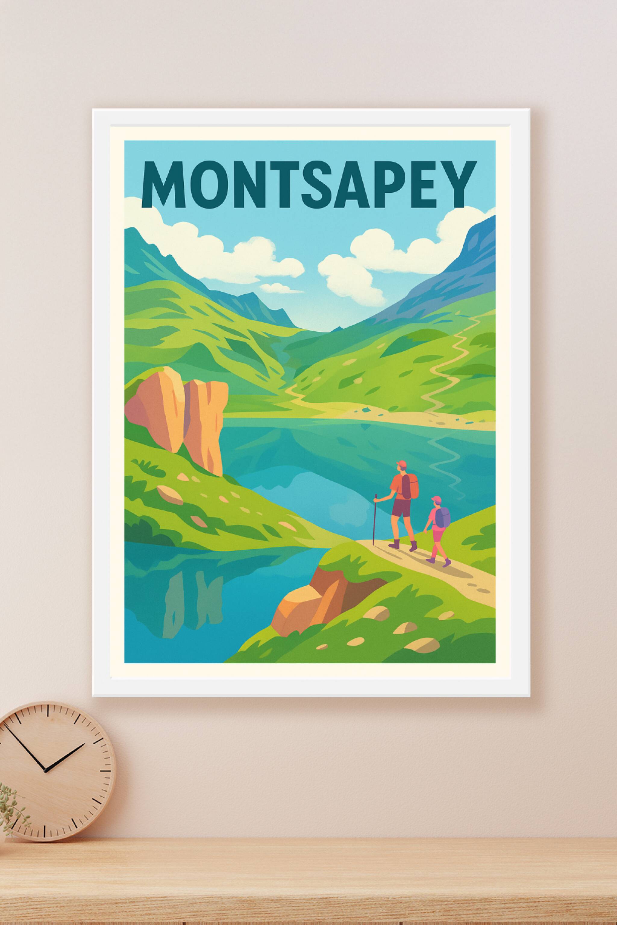 Affiche Montsapey — Invitation à la randonnée en montagne · poster d'art de Montsapey