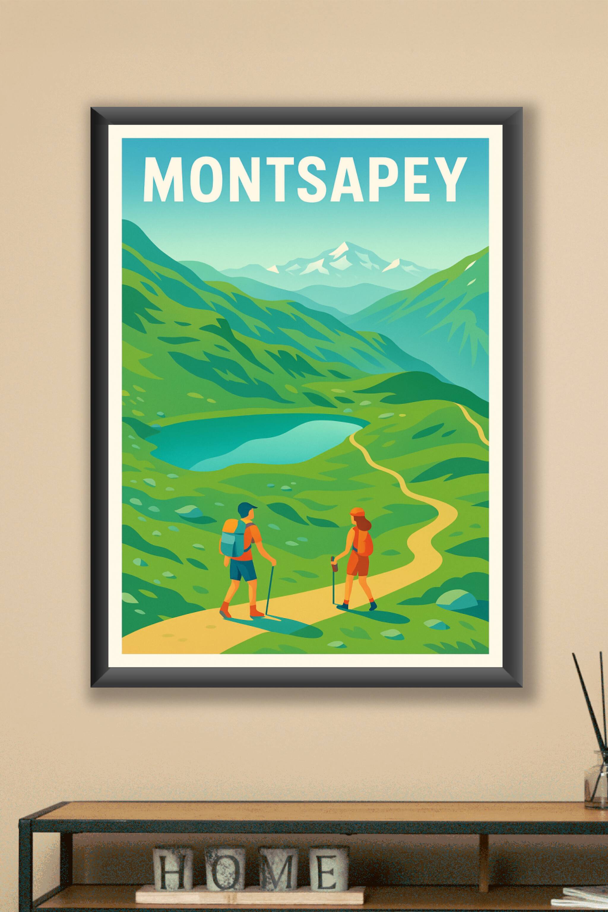 Affiche Montsapey — L'appel du grand air en montagne · poster d'art de Montsapey
