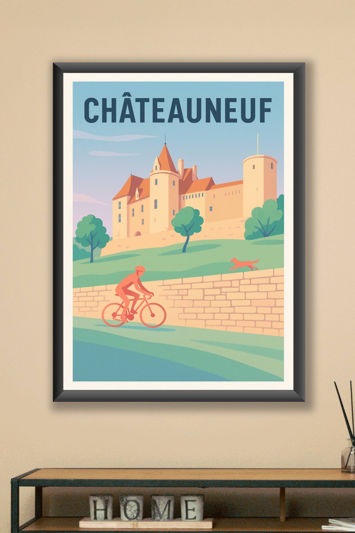 Affiche Châteauneuf — L'élégance d'un château en mouvement · poster d'art de Châteauneuf