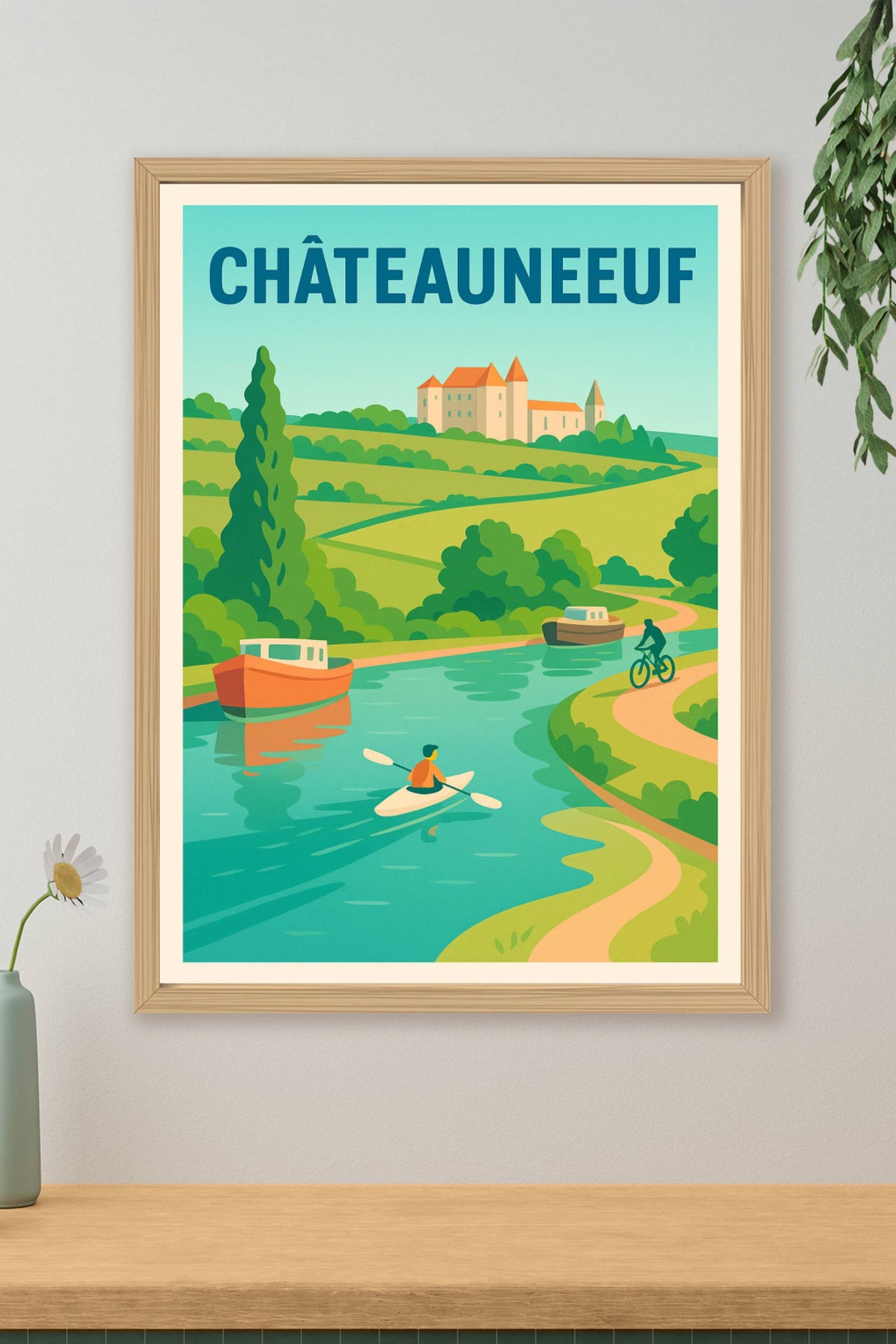 Affiche Châteauneuf — Escapade nature et détente · poster d'art de Châteauneuf