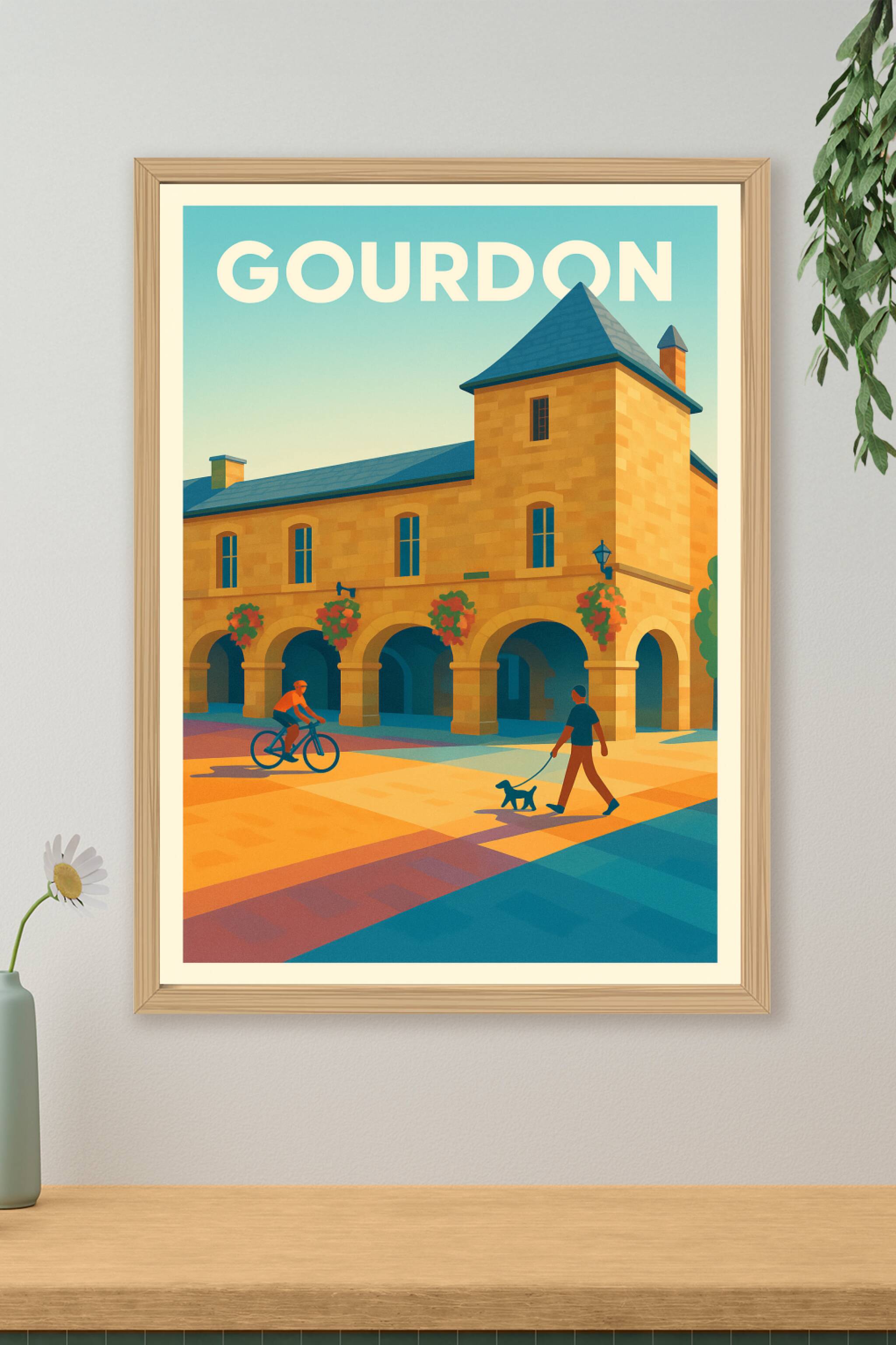 Affiche de Gourdon - Charme authentique et douceur de vivre