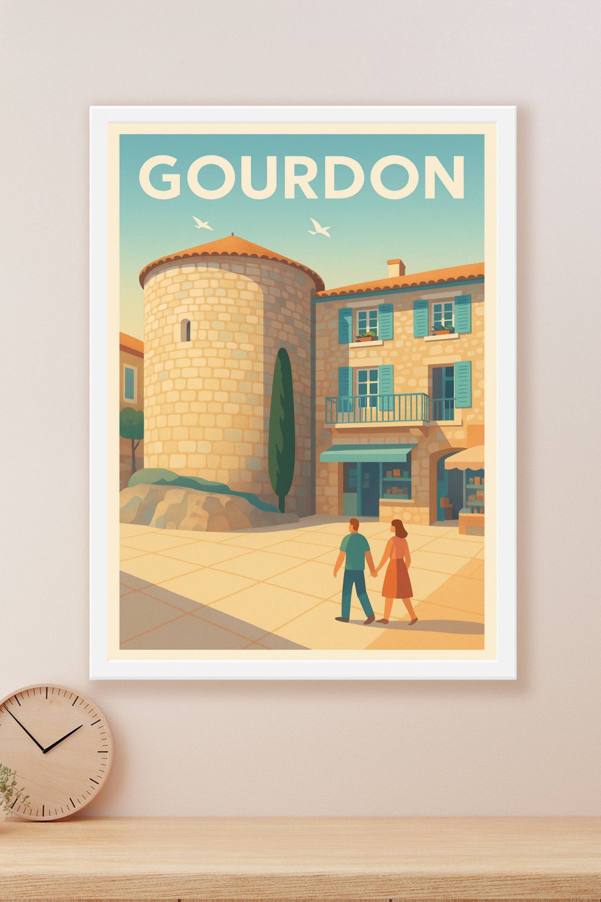 Affiche Gourdon — Charme médiéval et douceur provençale · poster d'art de Gourdon