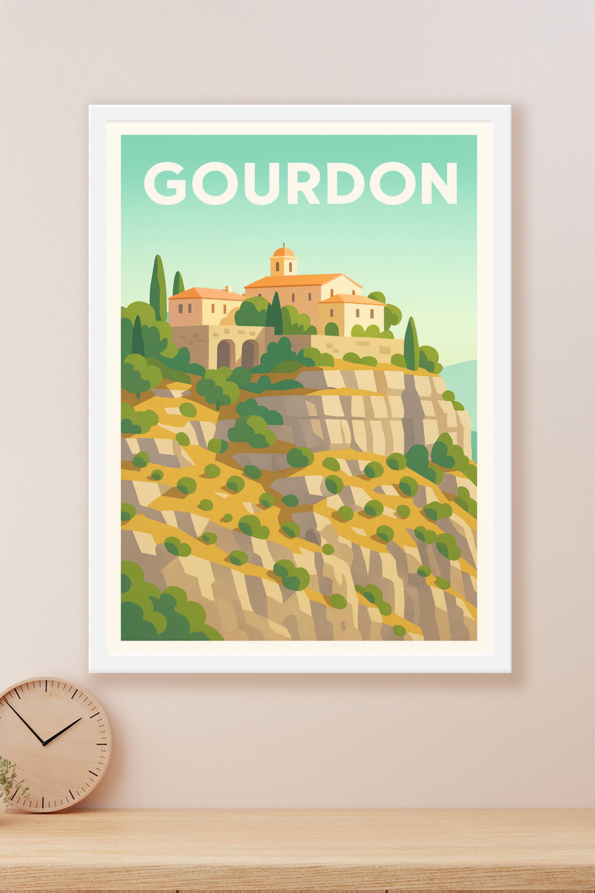 Affiche Gourdon — L’élégance perchée de la Provence · poster d'art de Gourdon