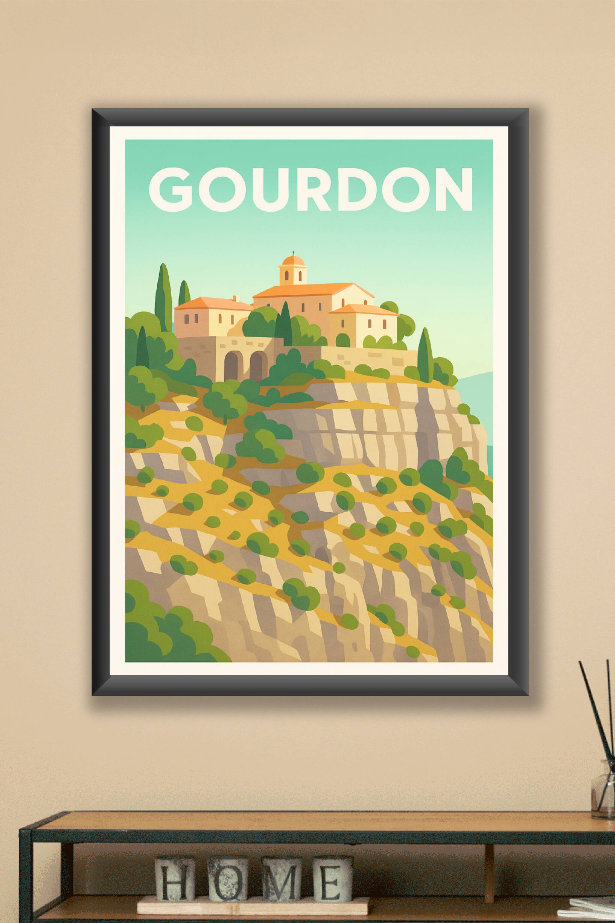 Affiche Gourdon — L’élégance perchée de la Provence · poster d'art de Gourdon