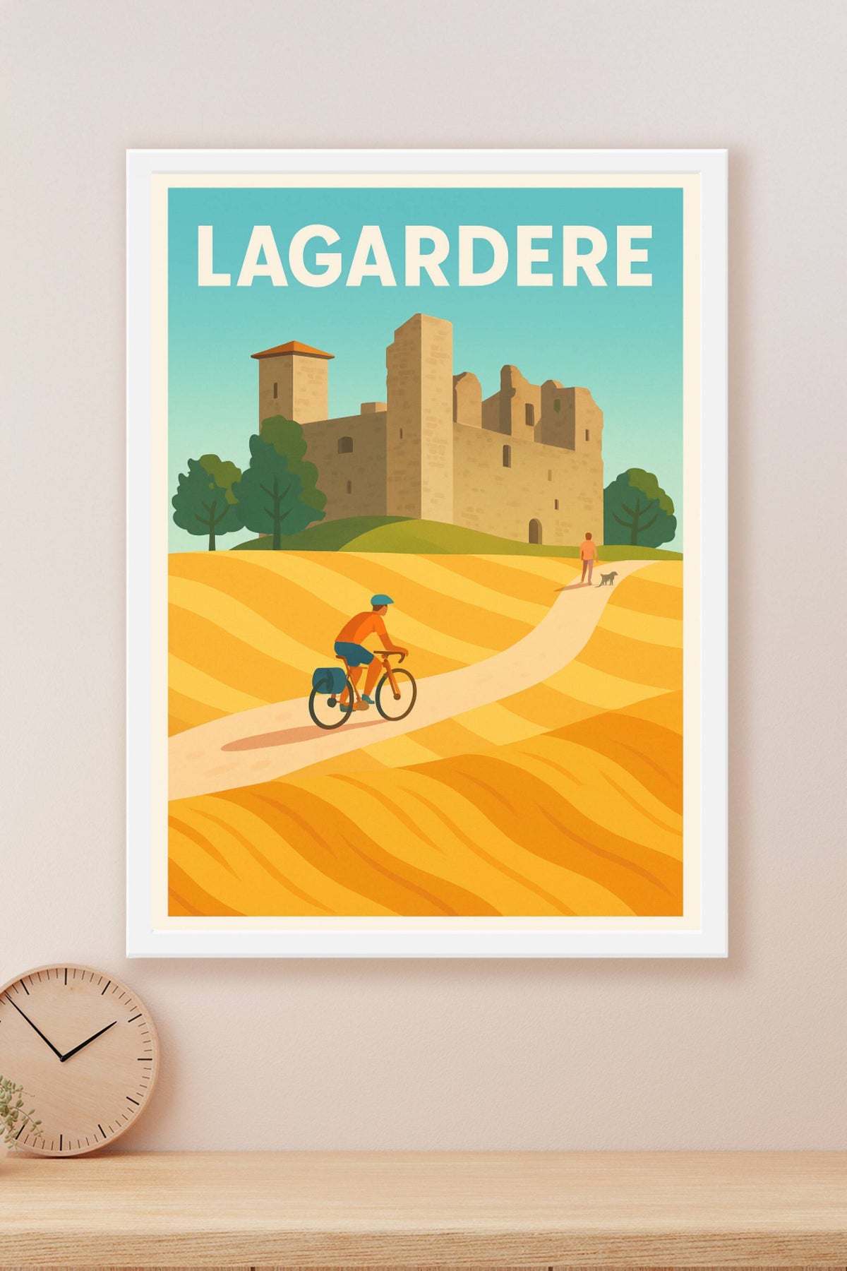 Affiche Lagardere — Un voyage à travers l'histoire à vélo · poster d'art de Lagardere