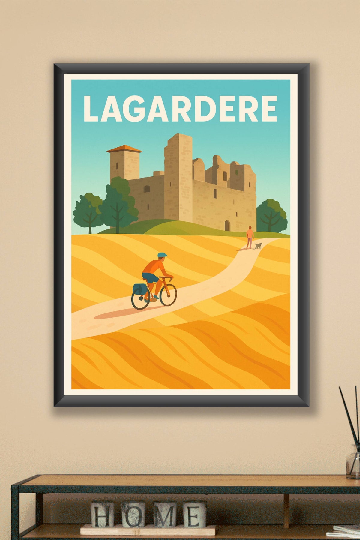 Affiche Lagardere — Un voyage à travers l'histoire à vélo · poster d'art de Lagardere