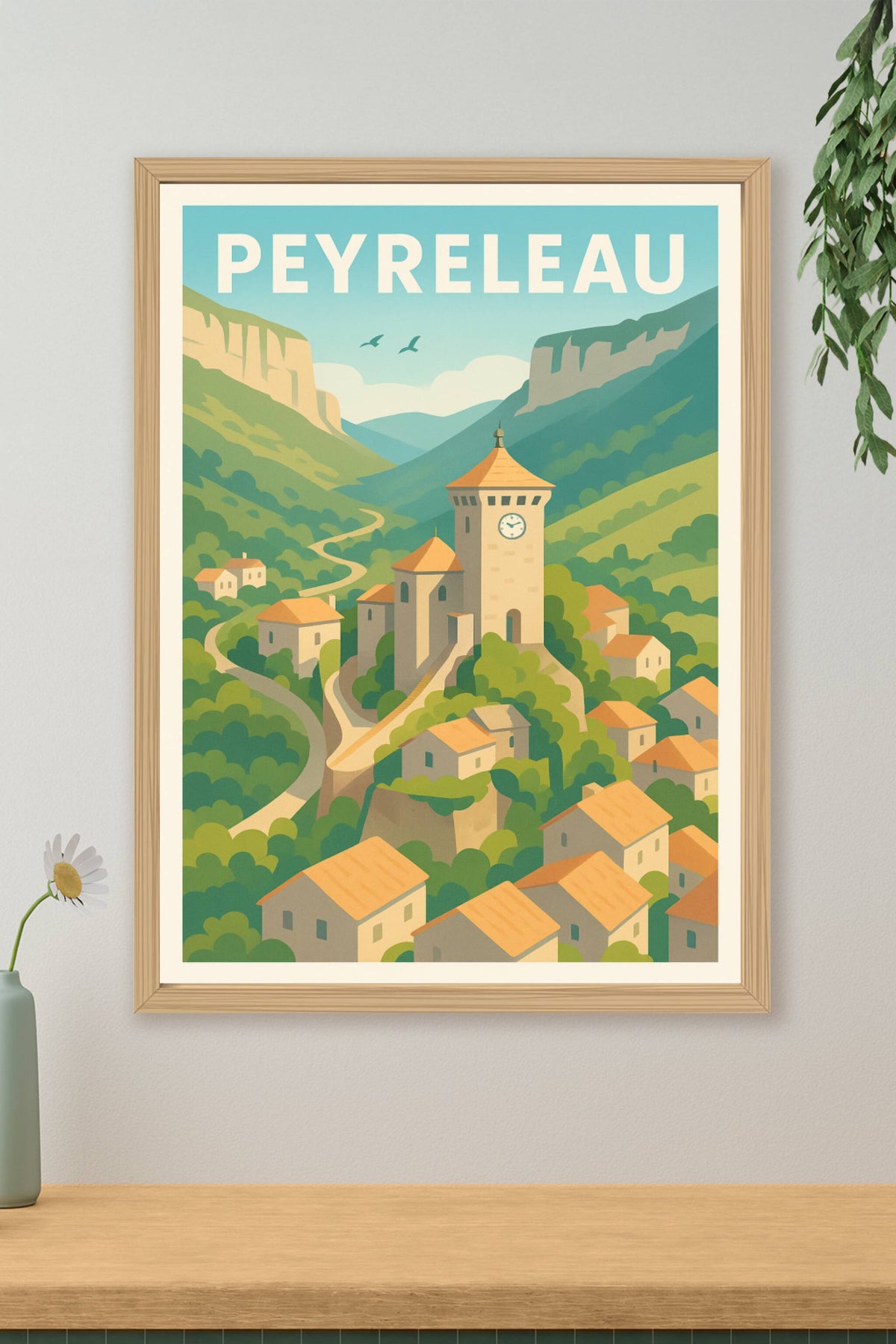 Affiche Peyreleau — Le charme intemporel des Cévennes · poster d'art de Peyreleau