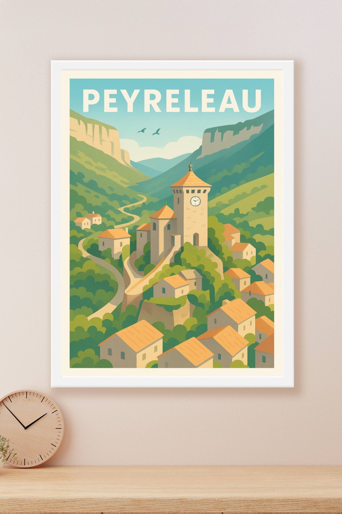 Affiche Peyreleau — Le charme intemporel des Cévennes · poster d'art de Peyreleau