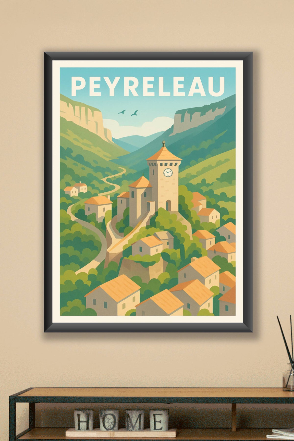 Affiche Peyreleau — Le charme intemporel des Cévennes · poster d'art de Peyreleau