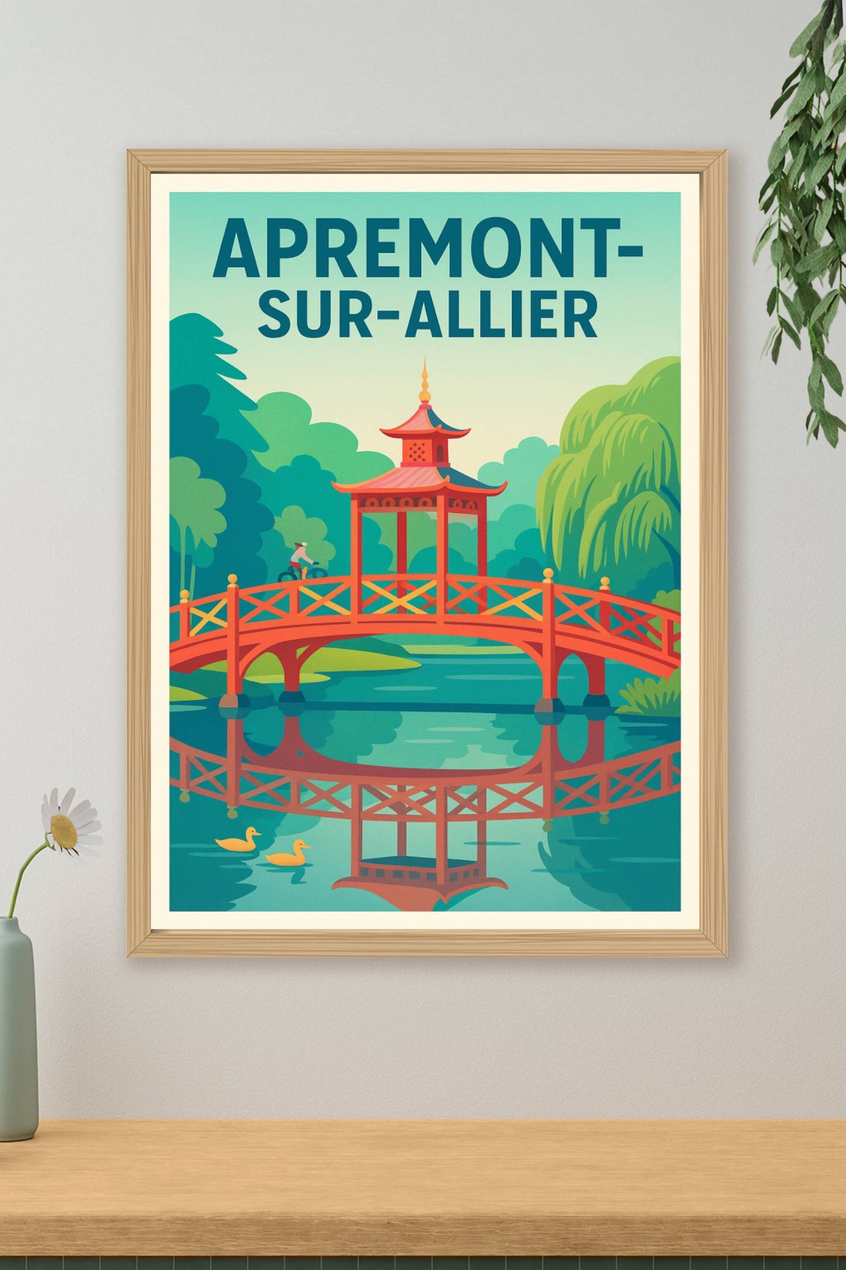 Affiche Apremont-sur-Allier — Le charme du Japon en Berry · poster d'art de Apremont-sur-Allier