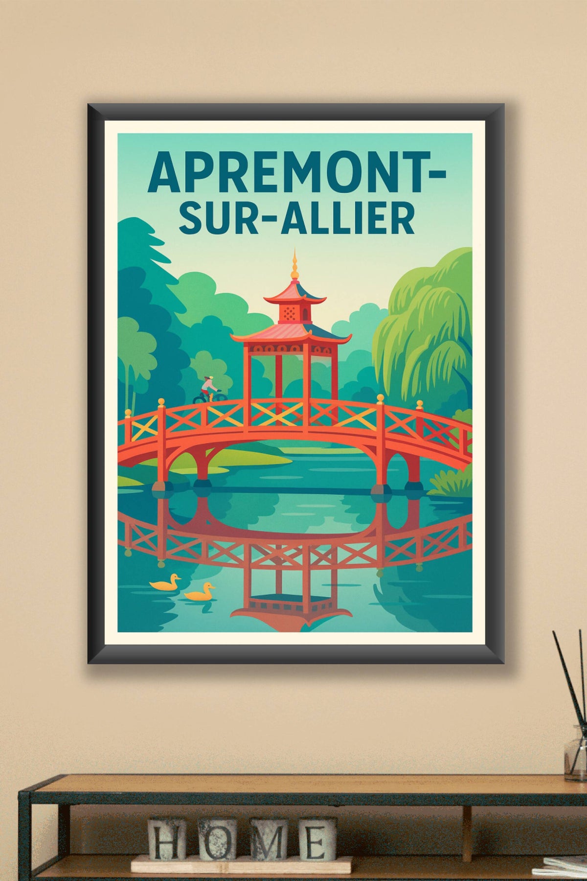 Affiche Apremont-sur-Allier — Le charme du Japon en Berry · poster d'art de Apremont-sur-Allier