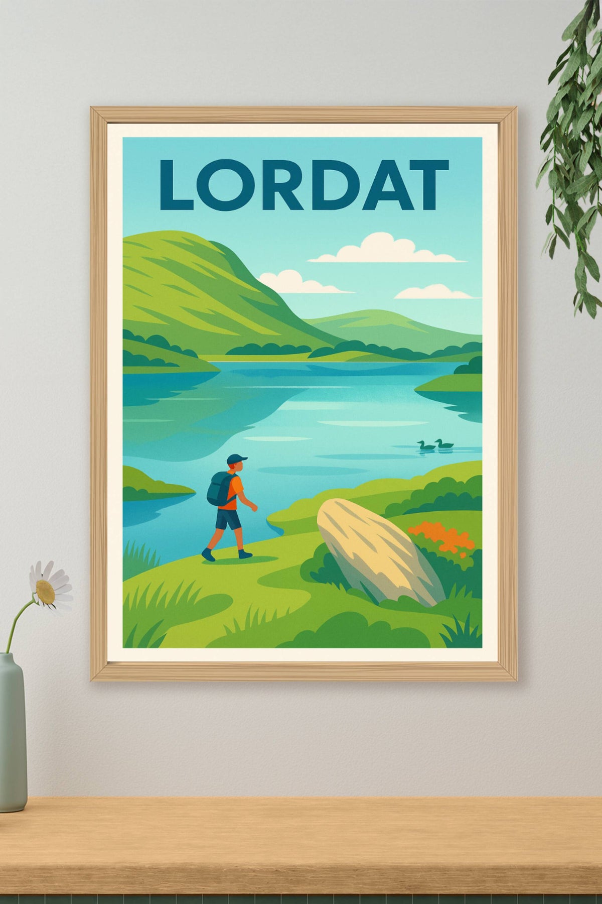 Affiche Lordat — Évasion nature au bord de l'eau · poster d'art de Lordat