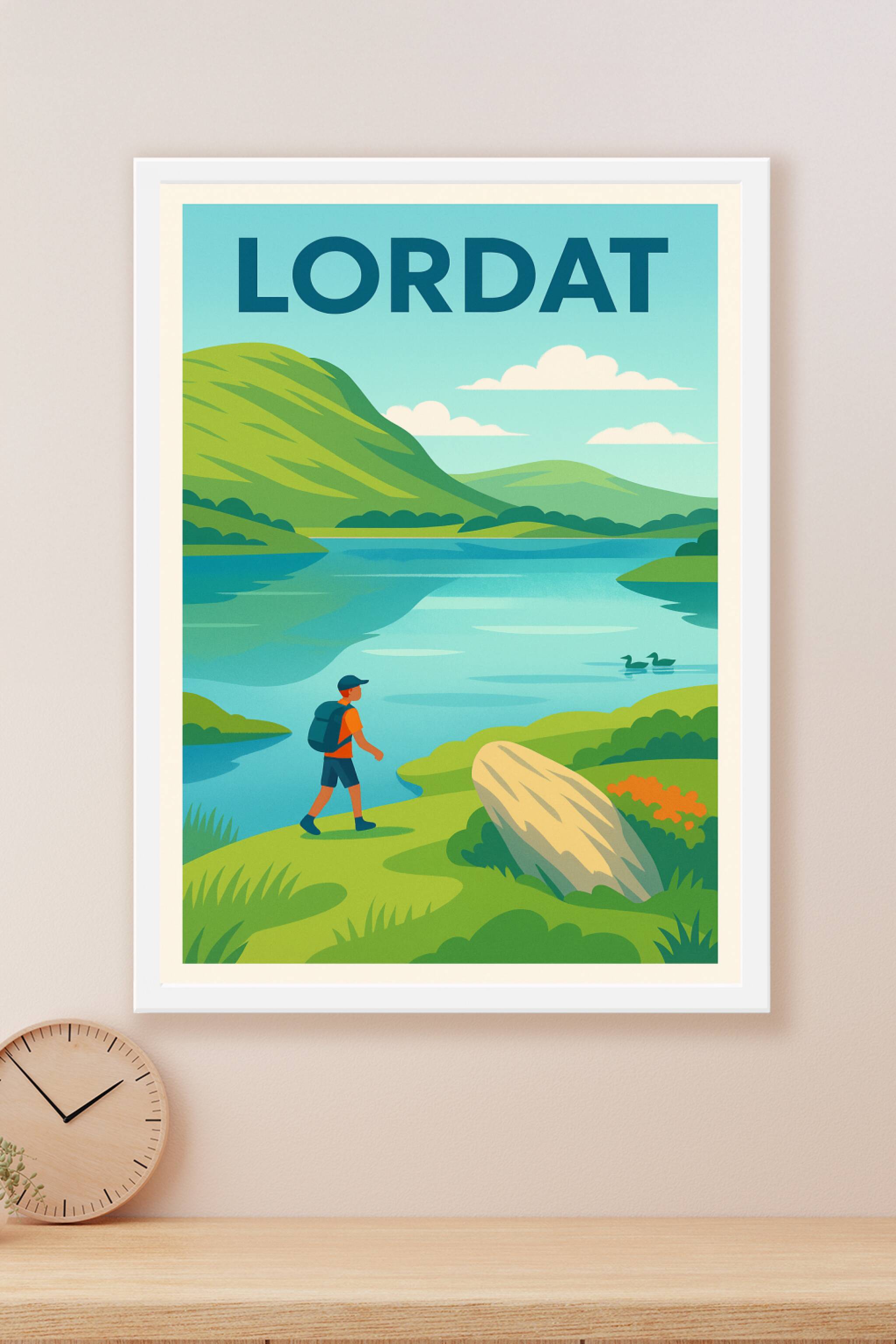 Affiche Lordat — Évasion nature au bord de l'eau · poster d'art de Lordat