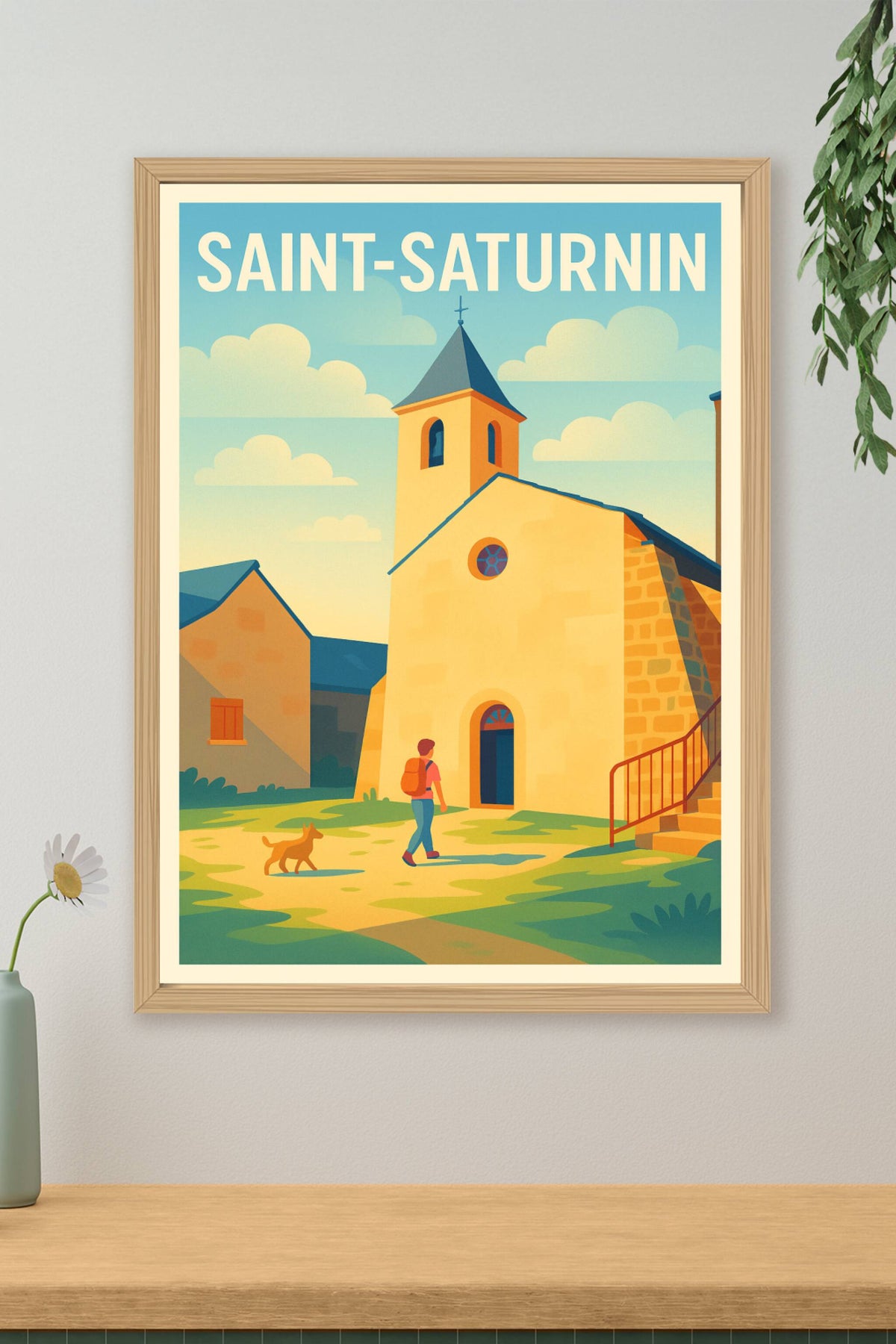 Affiche Saint-Saturnin — Promenade paisible au cœur du village · poster d'art de Saint-Saturnin