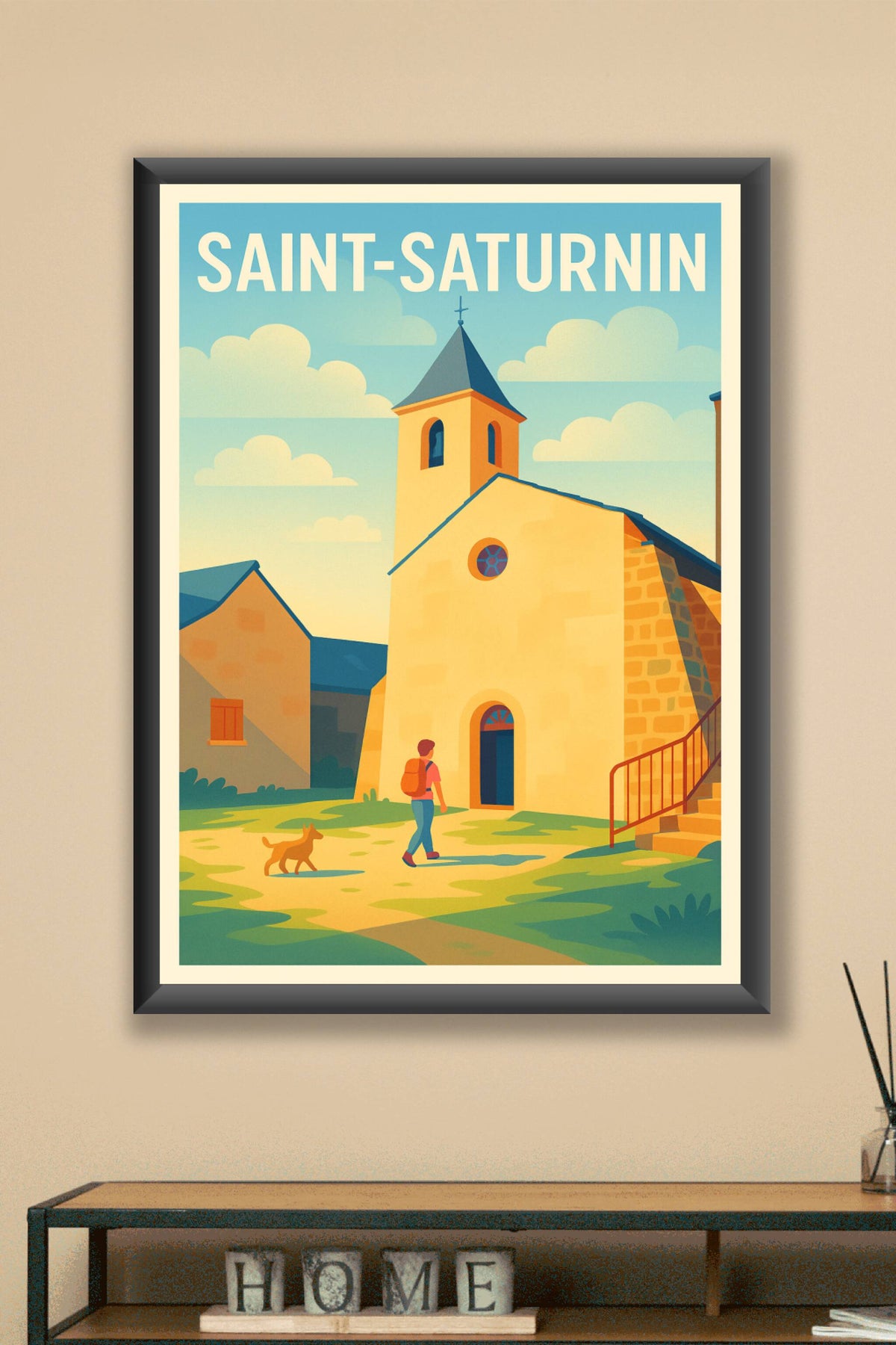 Affiche Saint-Saturnin — Promenade paisible au cœur du village · poster d'art de Saint-Saturnin