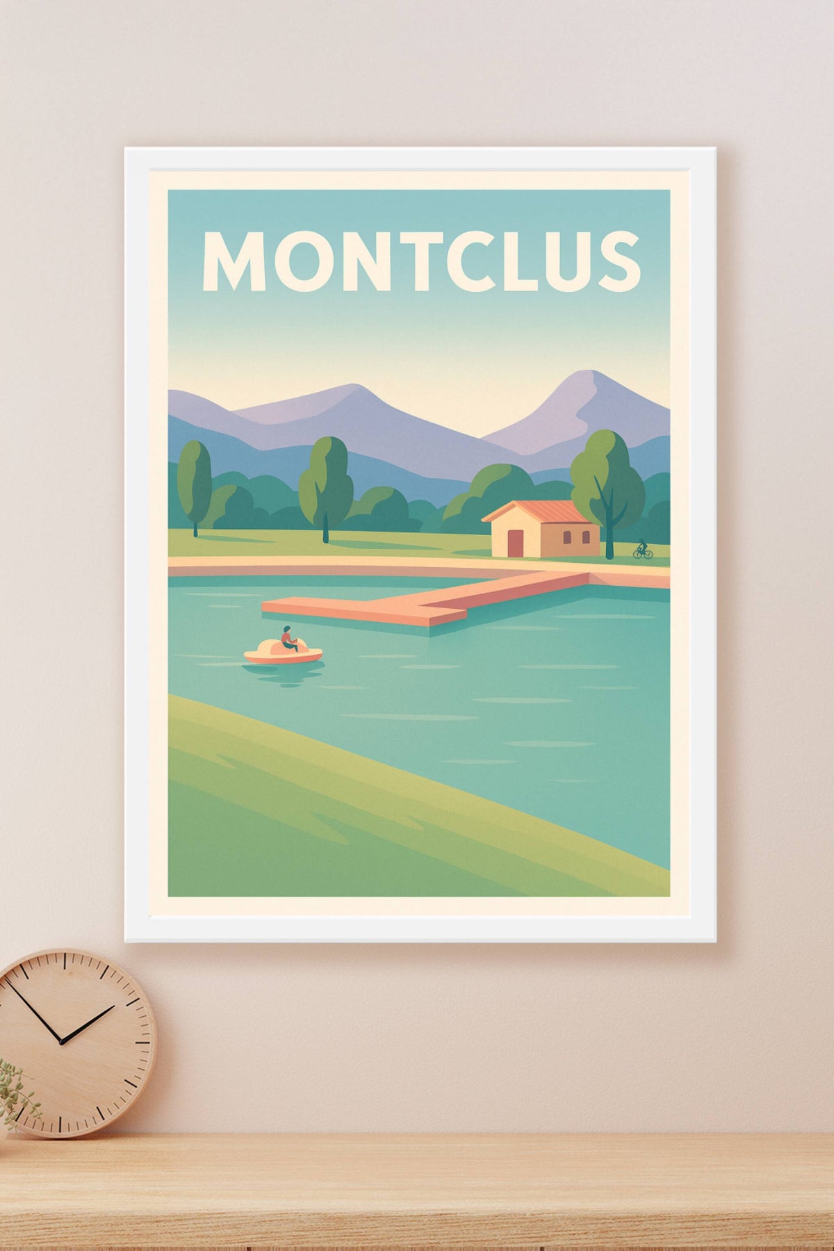 Affiche Montclus — Escapade paisible au bord de l'eau · poster d'art de Montclus