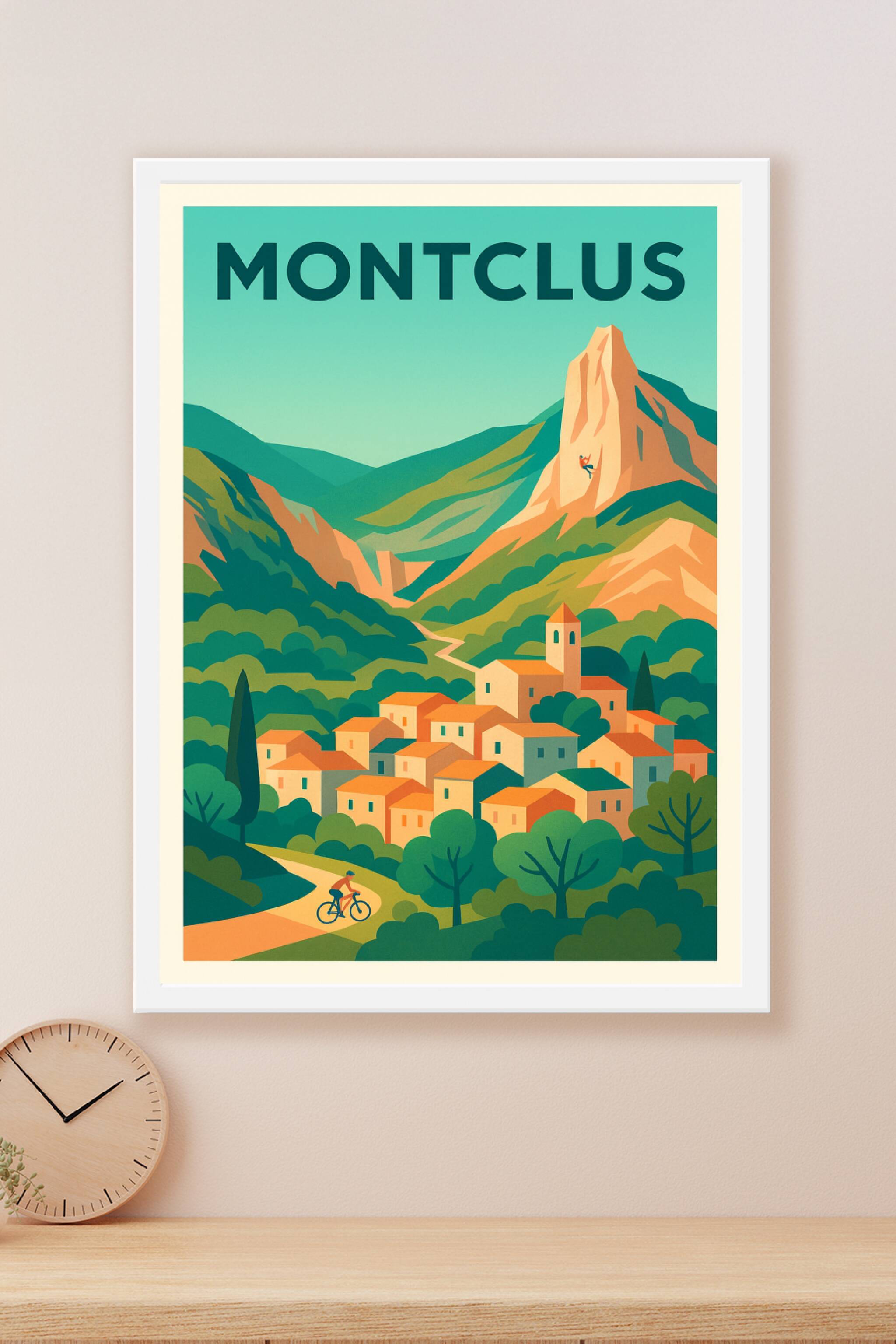 Affiche Montclus — Village au cœur des montagnes · poster d'art de Montclus