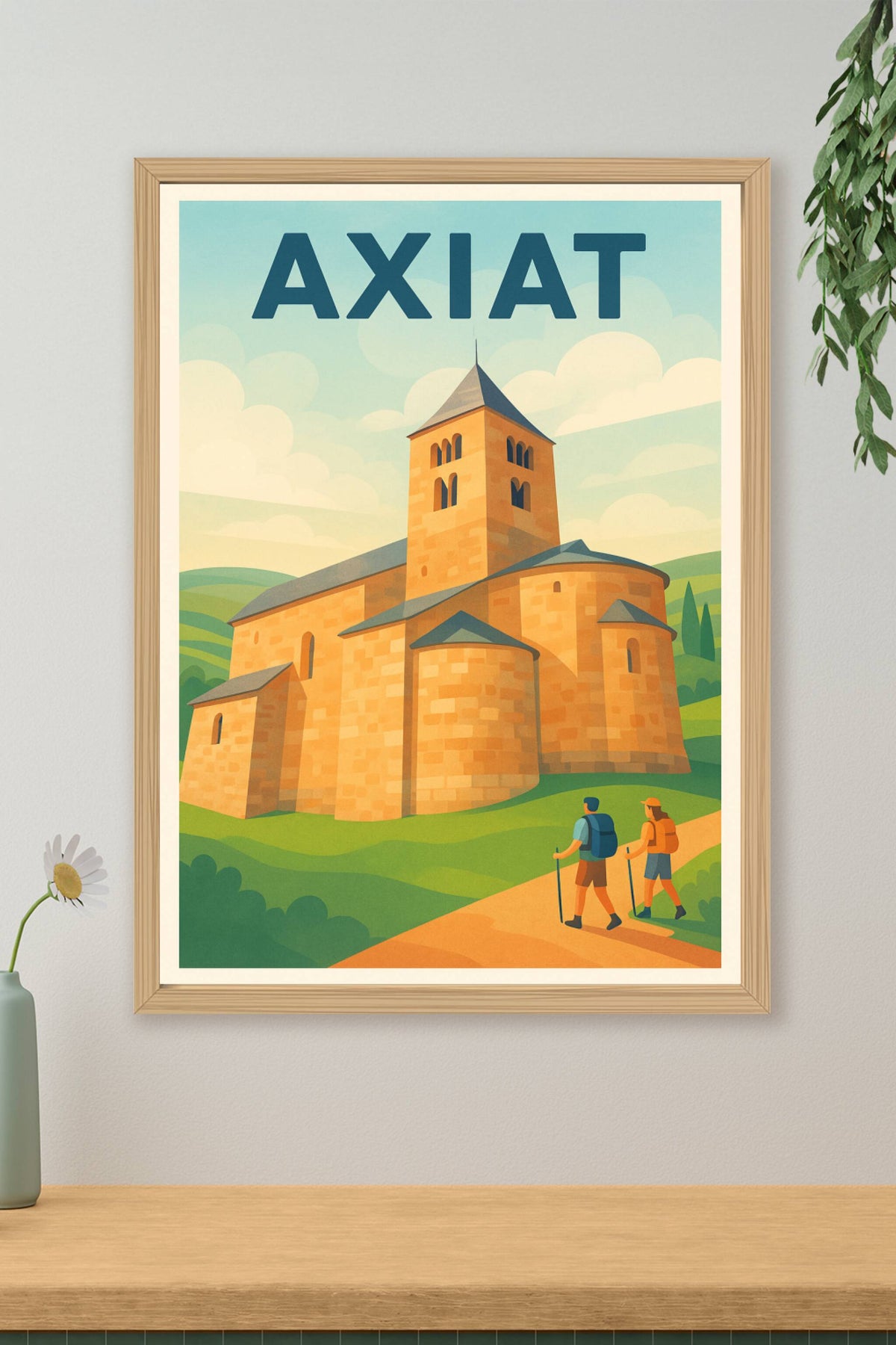 Affiche Axiat — La beauté intemporelle de l'architecture rurale · poster d'art de Axiat