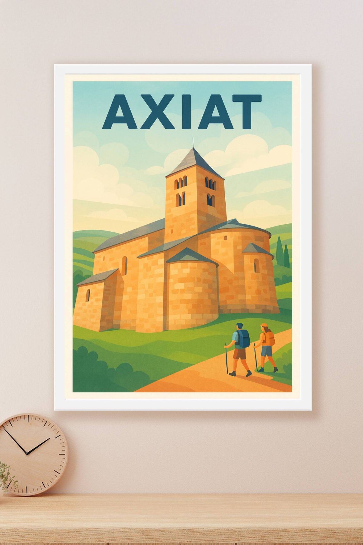 Affiche Axiat — La beauté intemporelle de l'architecture rurale · poster d'art de Axiat