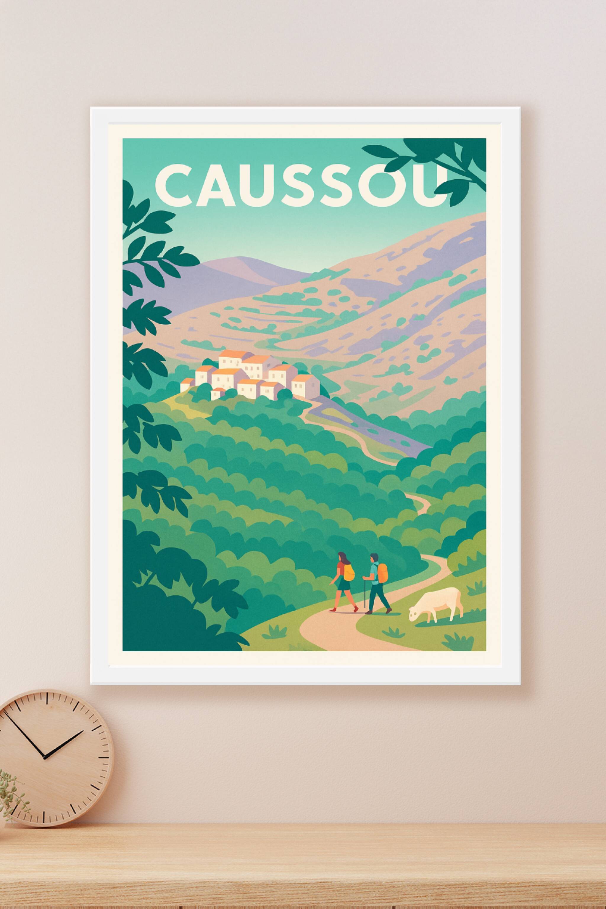 Affiche Caussou — Invitation à la randonnée en nature · poster d'art de Caussou
