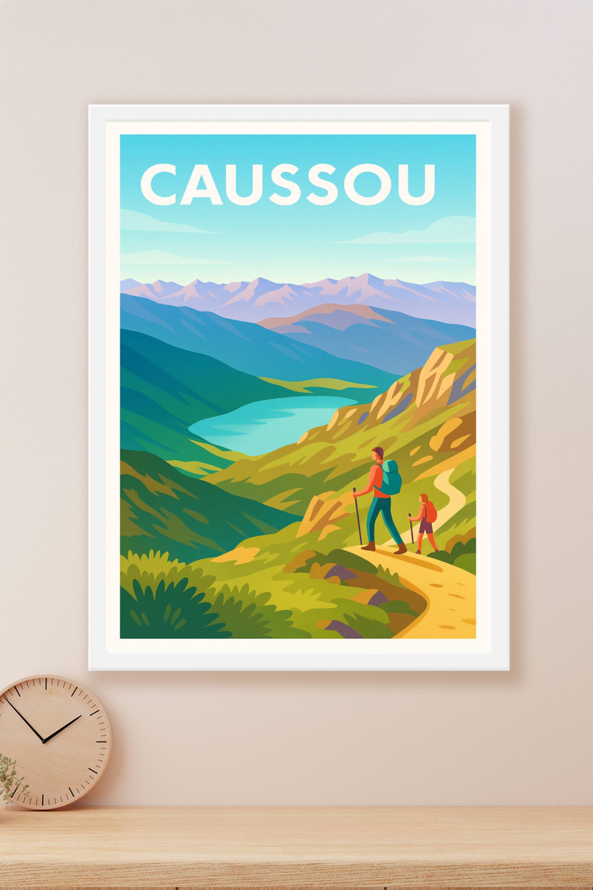 Affiche Caussou — Évasion et randonnée en montagne · poster d'art de Caussou