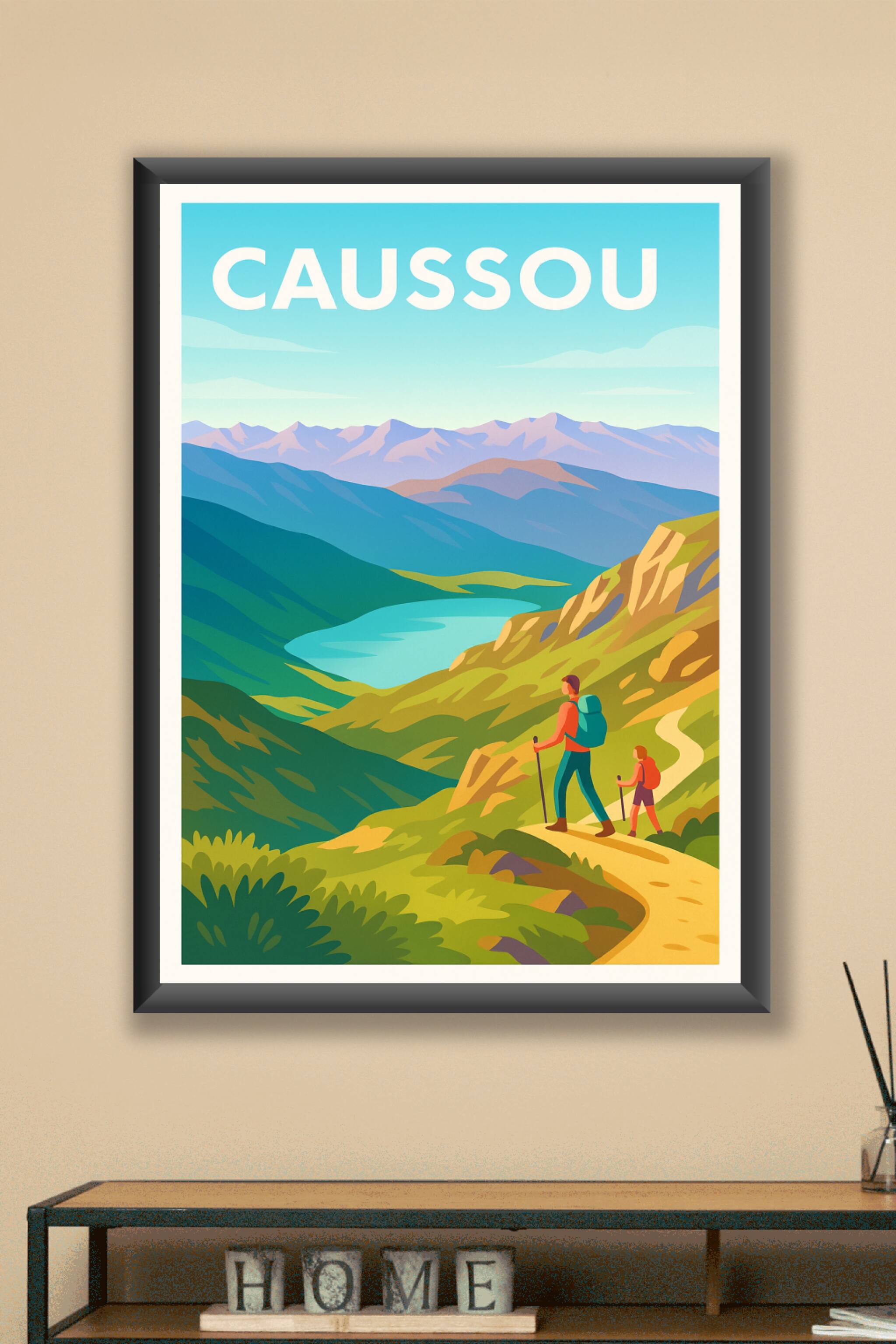 Affiche Caussou — Évasion et randonnée en montagne · poster d'art de Caussou