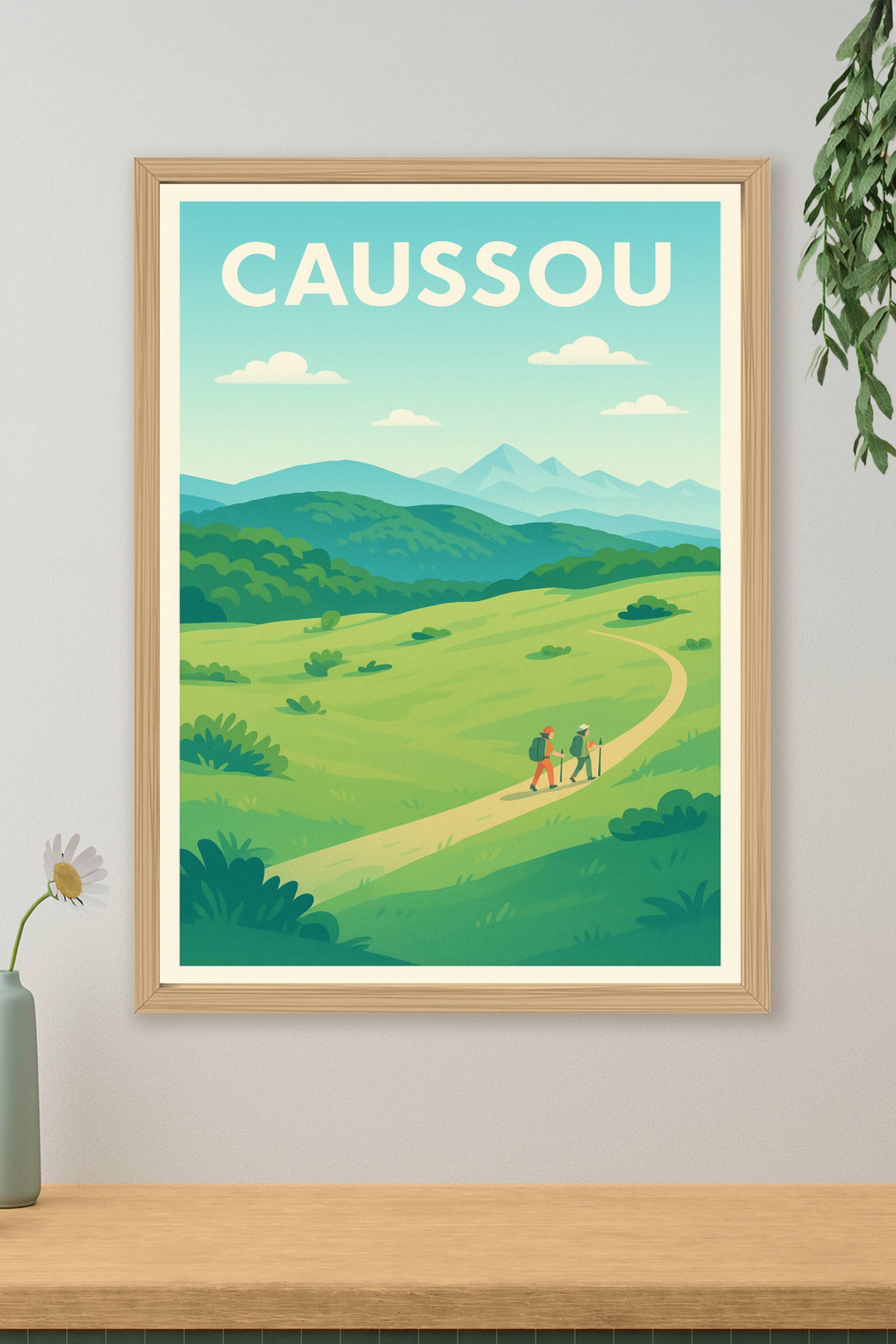 Affiche Caussou — Escapade nature et randonnée · poster d'art de Caussou