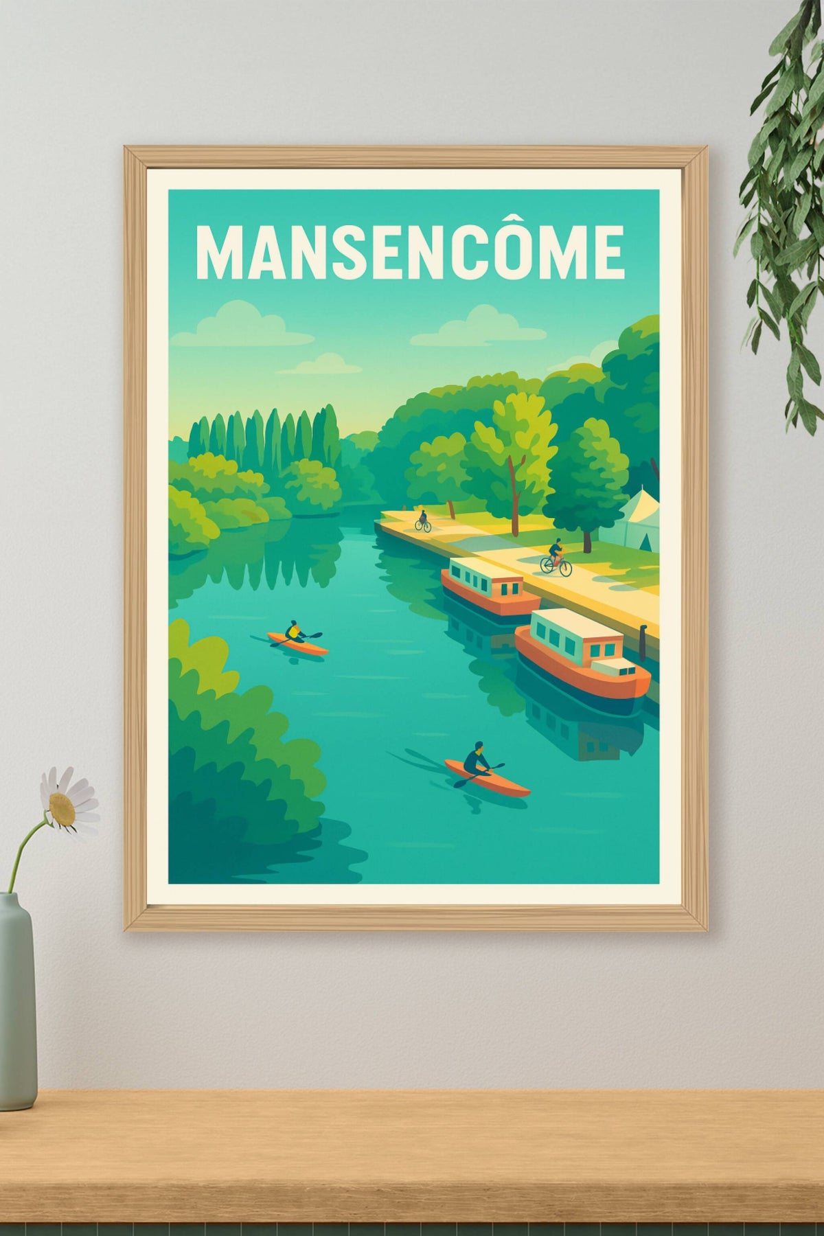 Affiche Mansencôme — Tranquillité au fil de l'eau · poster d'art de Mansencôme