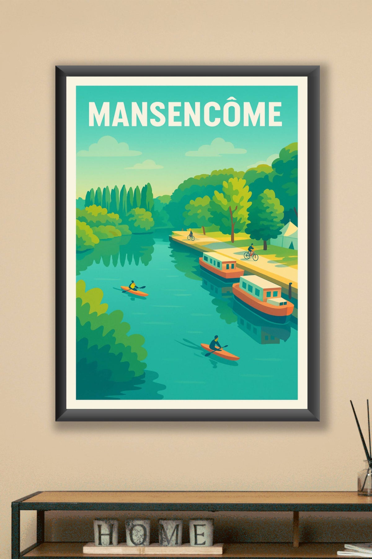 Affiche Mansencôme — Tranquillité au fil de l'eau · poster d'art de Mansencôme