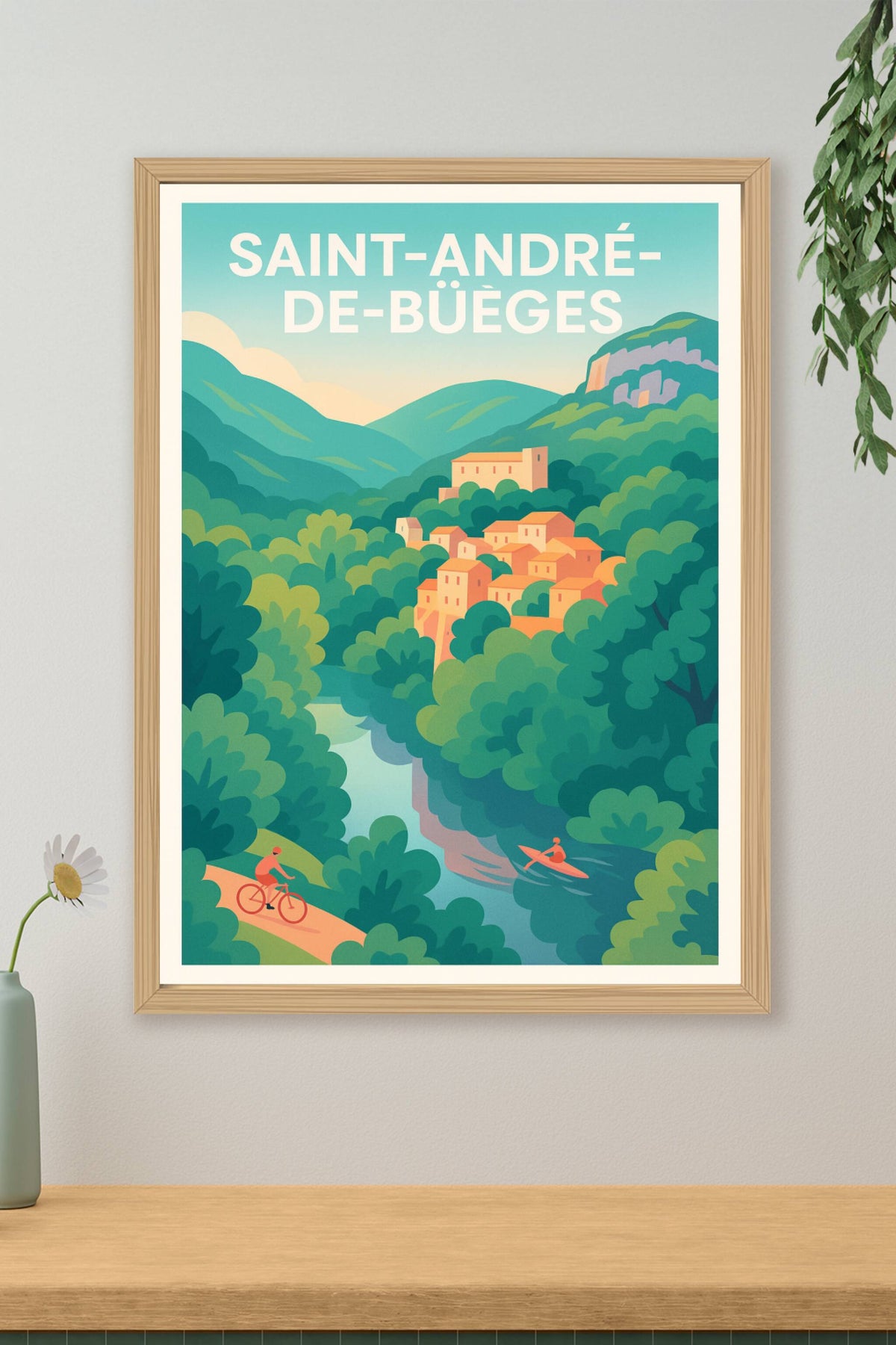 Affiche Saint-André-de-Buèges — L'évasion nature au cœur de l'Hérault · poster d'art de Saint-André-de-Buèges