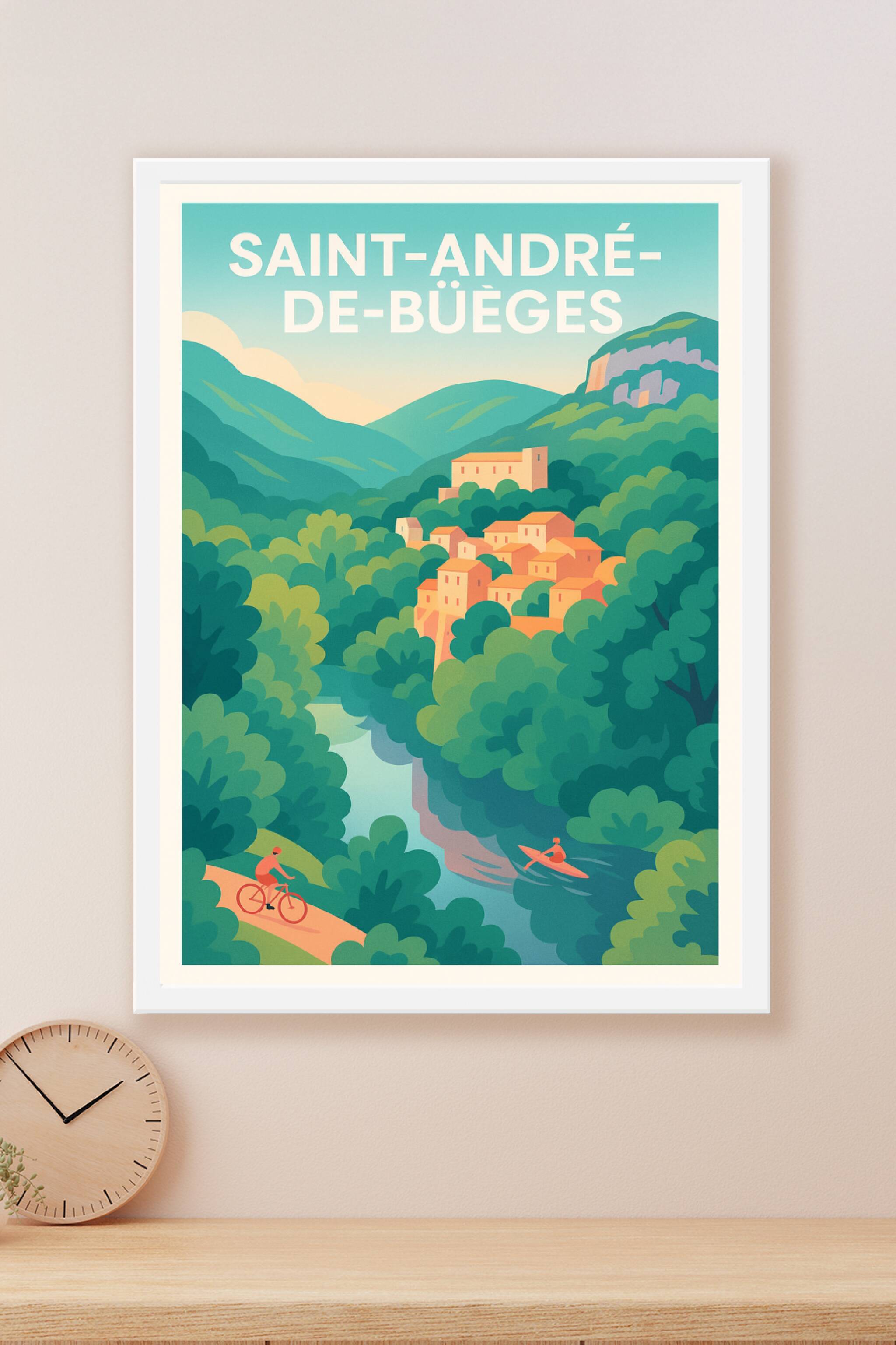 Affiche Saint-André-de-Buèges — L'évasion nature au cœur de l'Hérault · poster d'art de Saint-André-de-Buèges