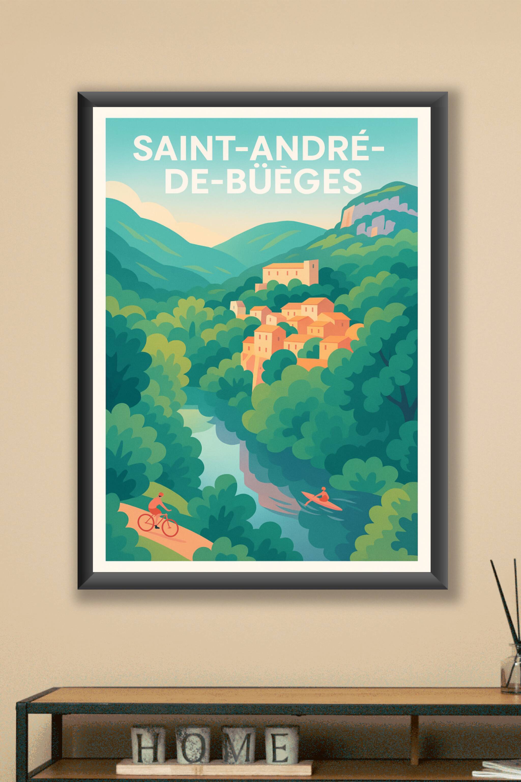 Affiche Saint-André-de-Buèges — L'évasion nature au cœur de l'Hérault · poster d'art de Saint-André-de-Buèges