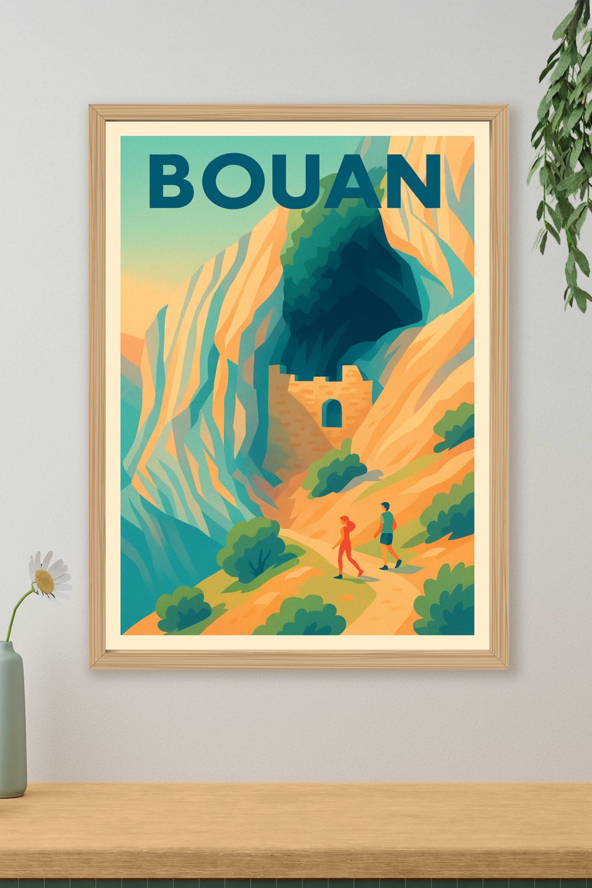 Affiche Bouan — Évasion et patrimoine au cœur des montagnes · poster d'art de Bouan