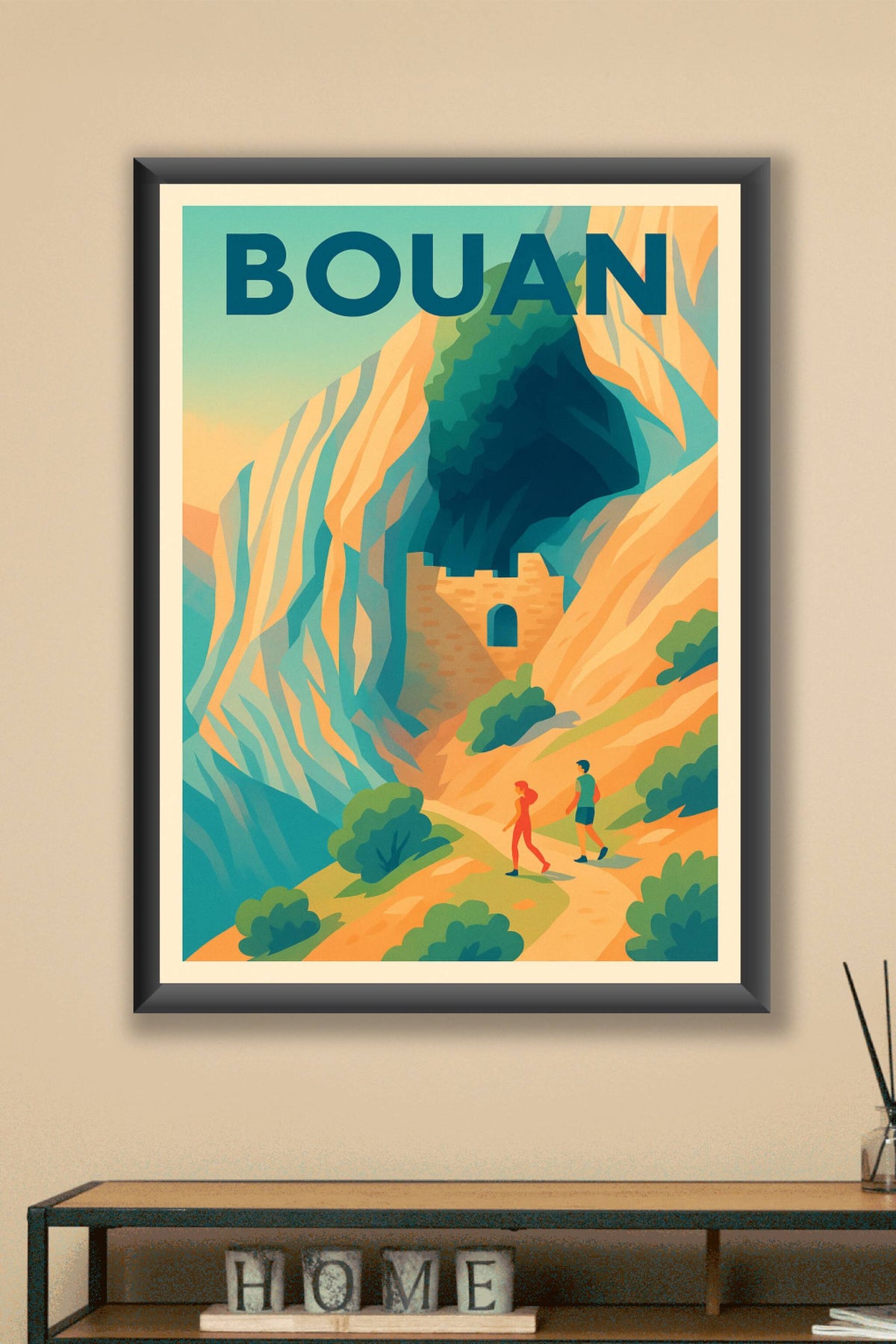 Affiche Bouan — Évasion et patrimoine au cœur des montagnes · poster d'art de Bouan