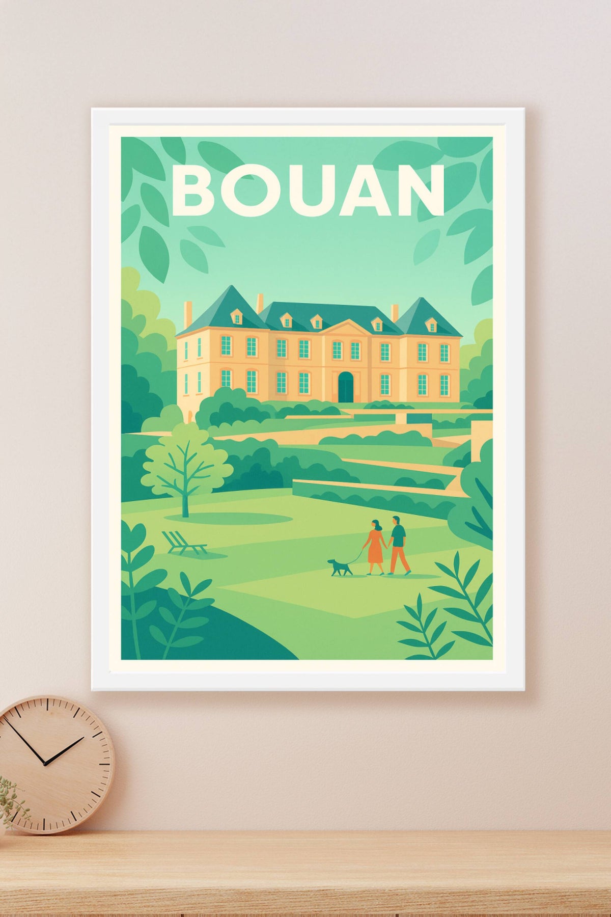 Affiche Bouan — Promenade paisible au cœur du domaine · poster d'art de Bouan