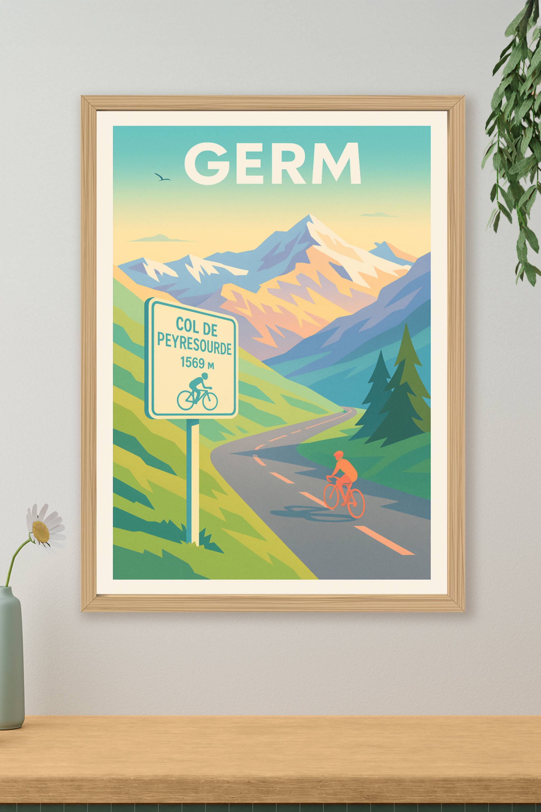 Affiche de Germ - L'ascension du Col de Peyresourde