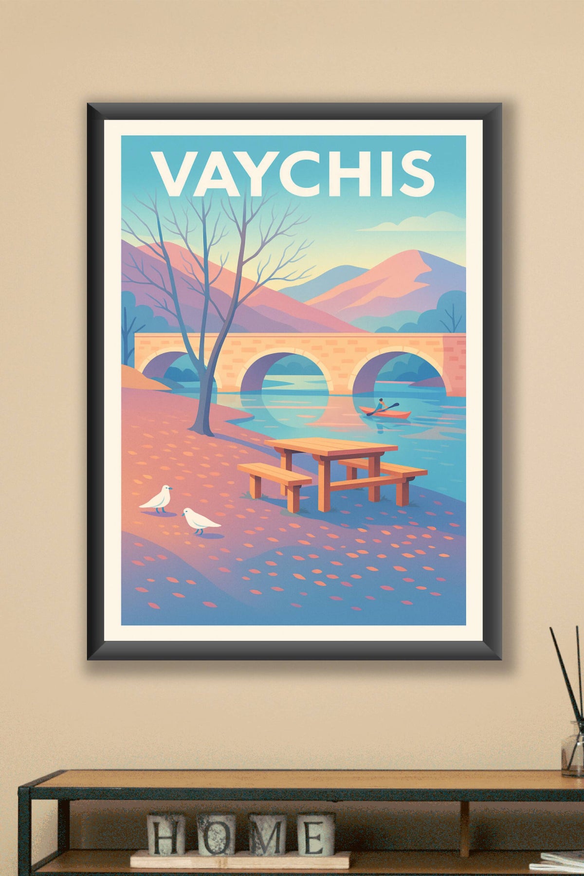 Affiche Vaychis — Sérénité au fil de l'eau · poster d'art de Vaychis