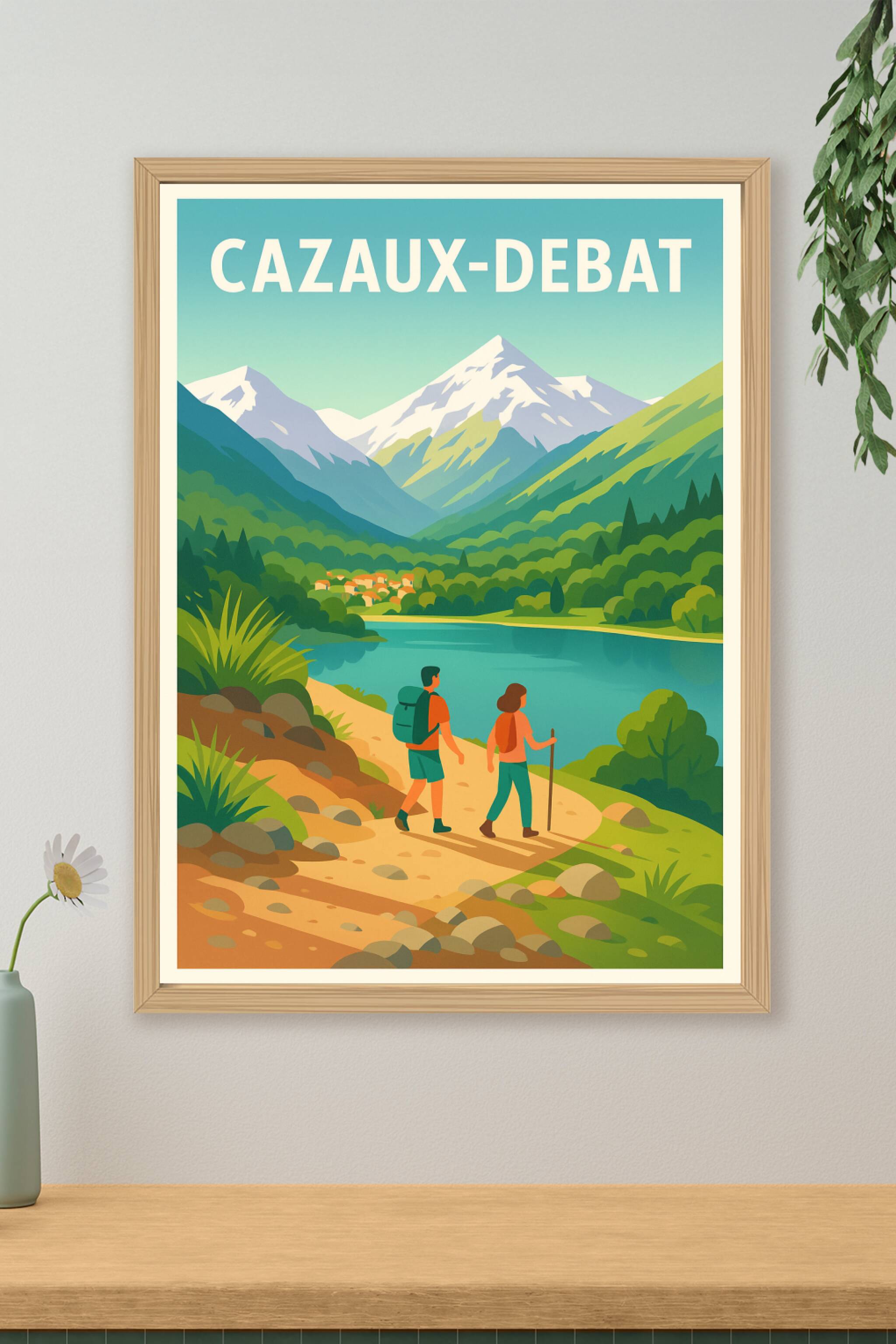 Affiche de Cazaux-Debat - Invitation à la randonnée en montagne