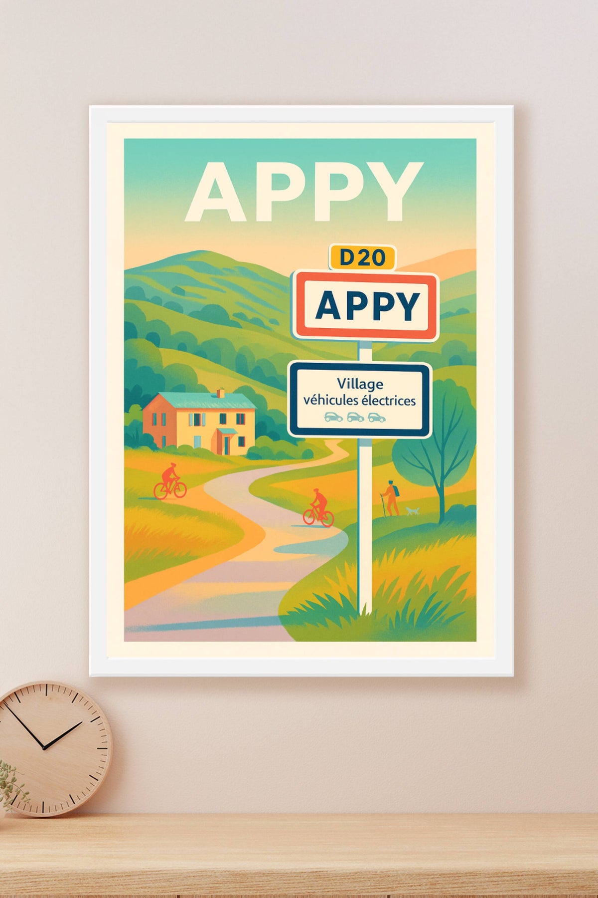 Affiche Appy — Village électrique en harmonie avec la nature · poster d'art de Appy