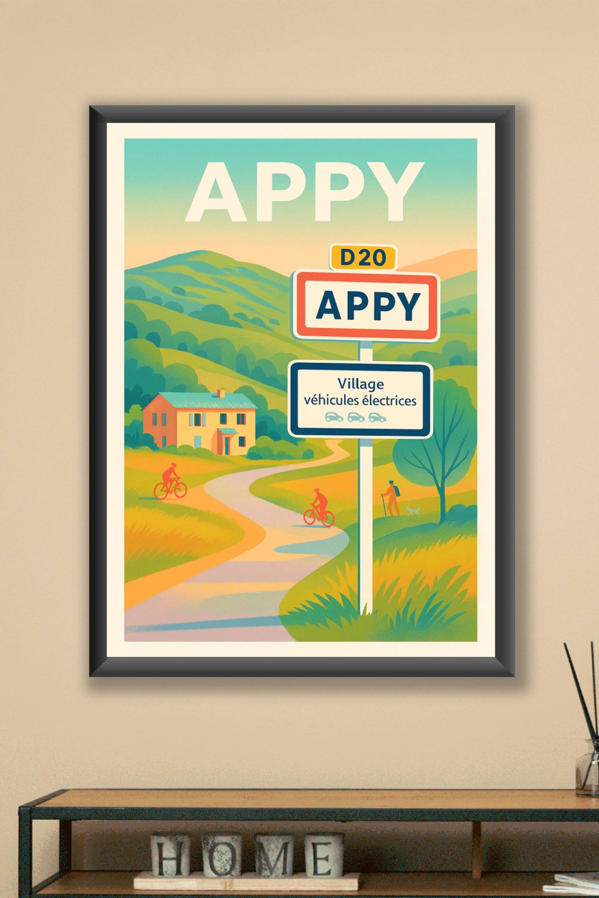 Affiche Appy — Village électrique en harmonie avec la nature · poster d'art de Appy