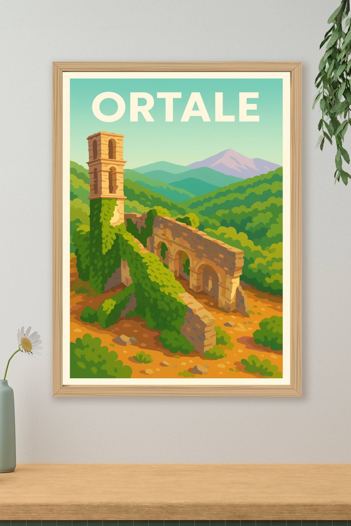 Affiche Corte — Charme historique au cœur de la nature corse · poster d'art de Corte