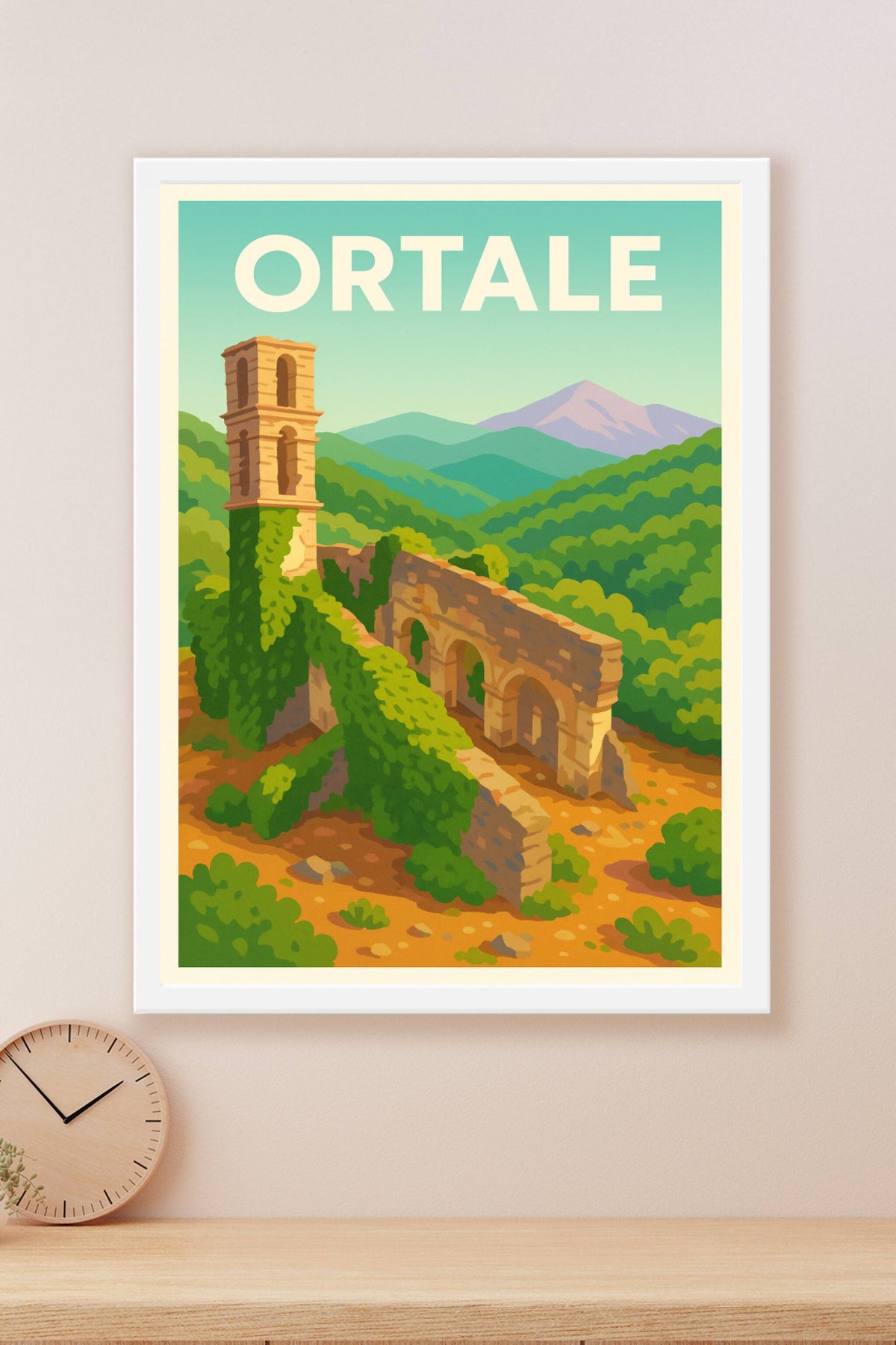 Affiche Corte — Charme historique au cœur de la nature corse · poster d'art de Corte