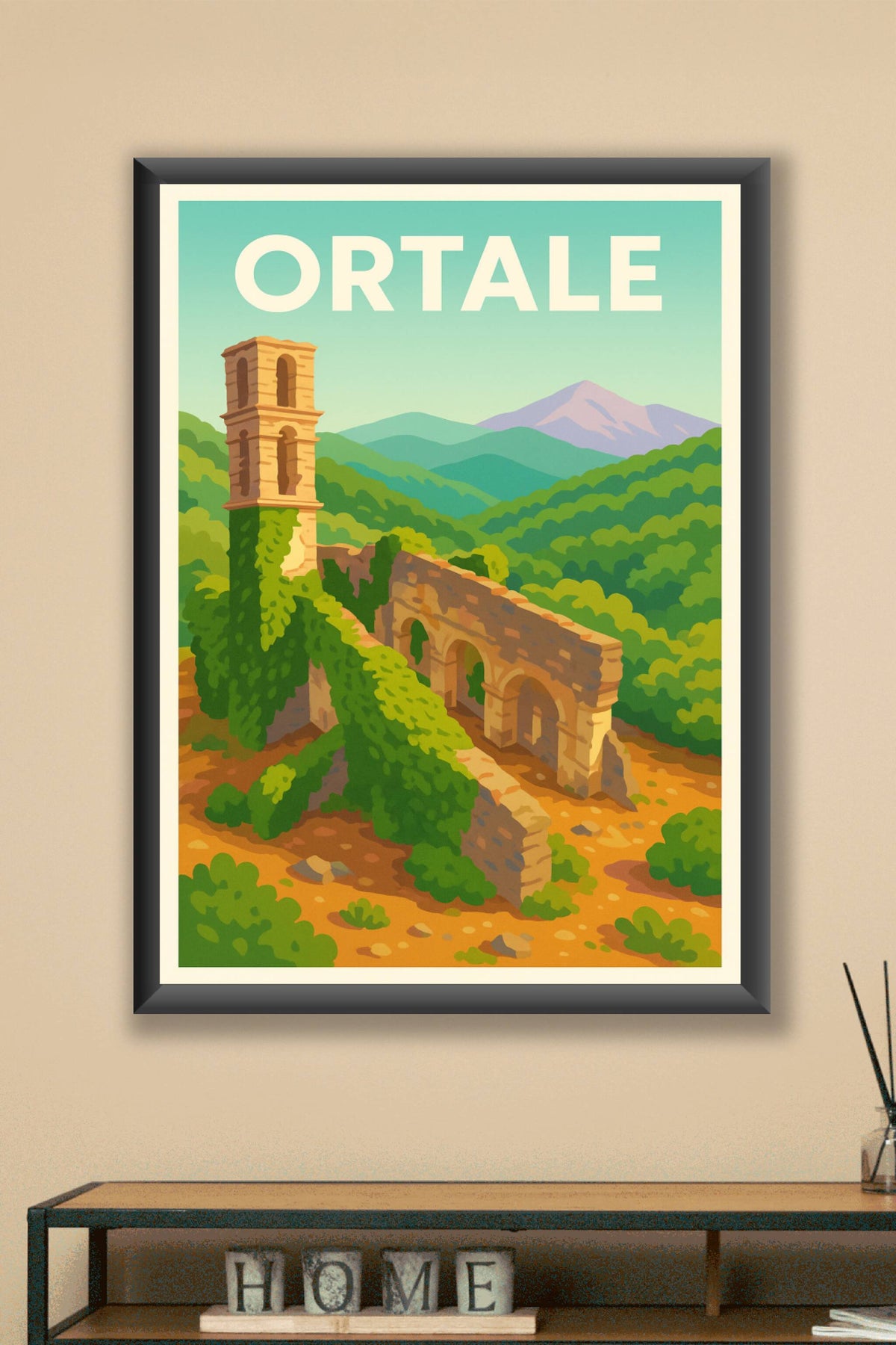 Affiche Corte — Charme historique au cœur de la nature corse · poster d'art de Corte