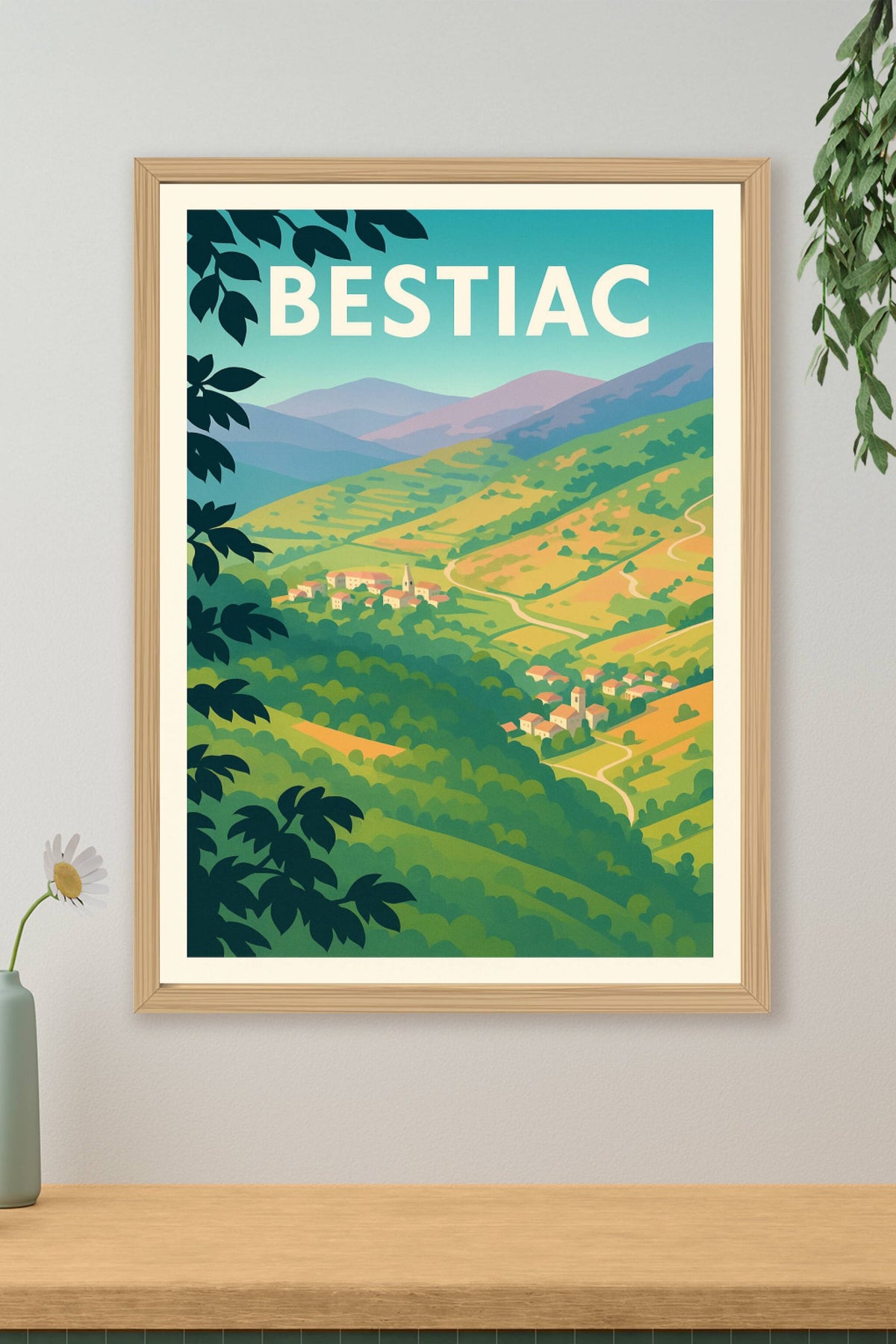 Affiche Bestiac — Évasion bucolique en vallée pyrénéenne · poster d'art de Bestiac